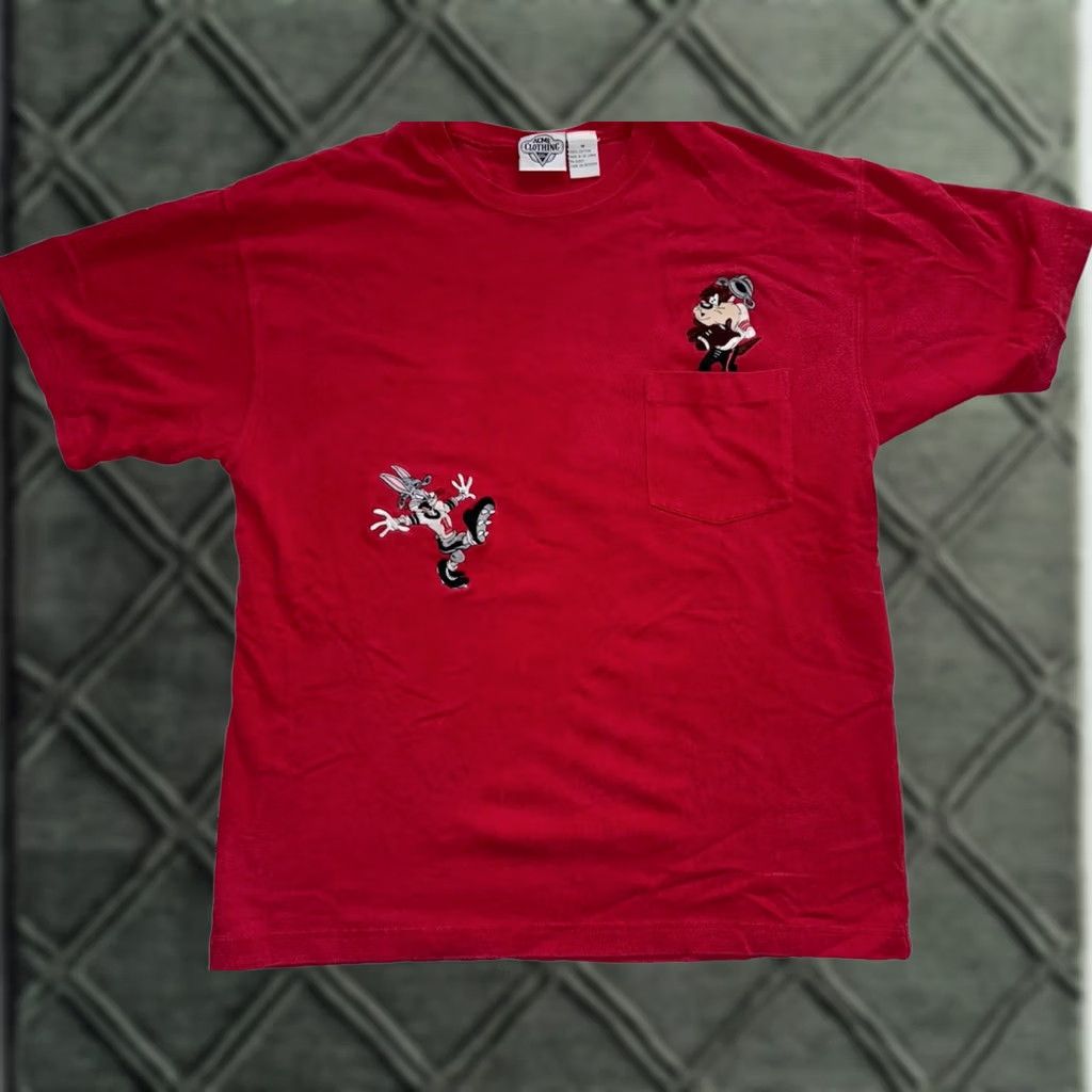 Vintage VINTAGE Looney Tunes ACME Clothing Co. T-Shirt Red Size M Bugs Bunny Taz Men 90s Size US M / EU 48-50 / 2 - 1 Thumbnail