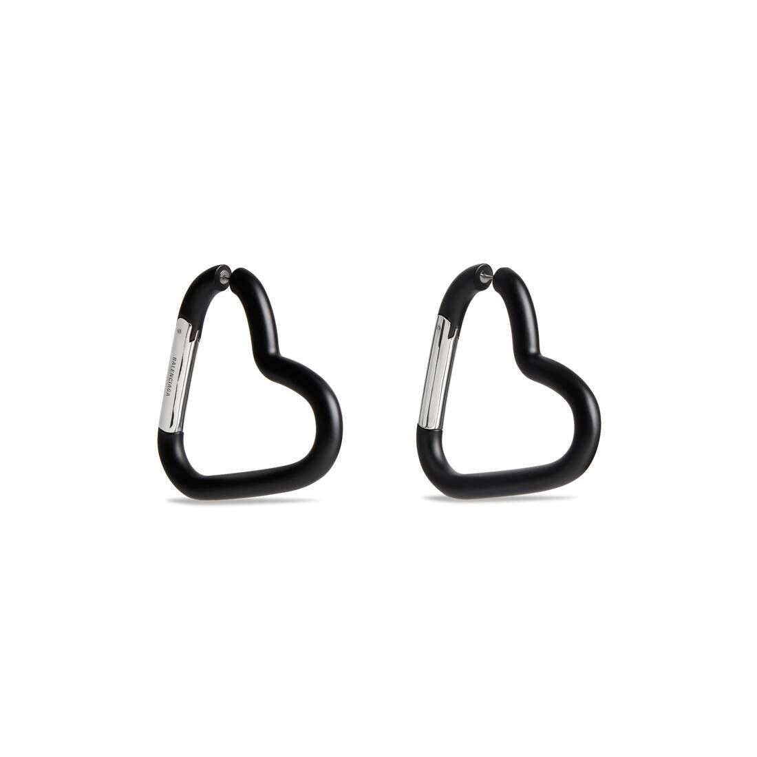 Balenciaga o1bcso1str0325 Size: OS / Love Clip Earrings in Black/Silver Size ONE SIZE - 2 Thumbnail