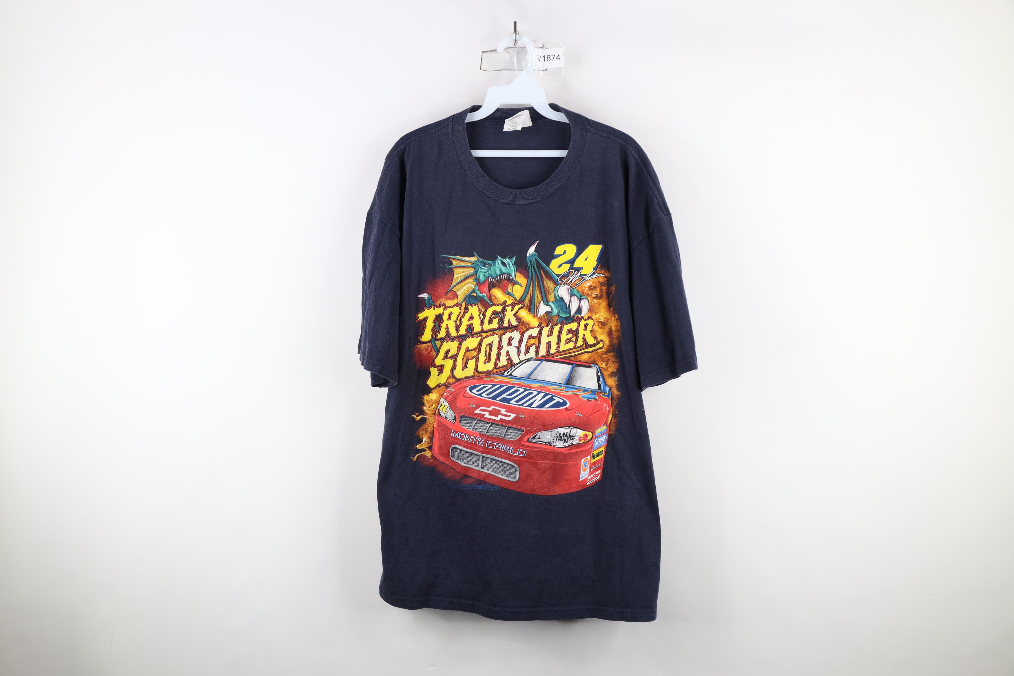 Vintage Vintage Y2K 2001 NASCAR Dragon Jeff Gordon Racing T-Shirt Size US XXL / EU 58 / 5 - 1 Thumbnail