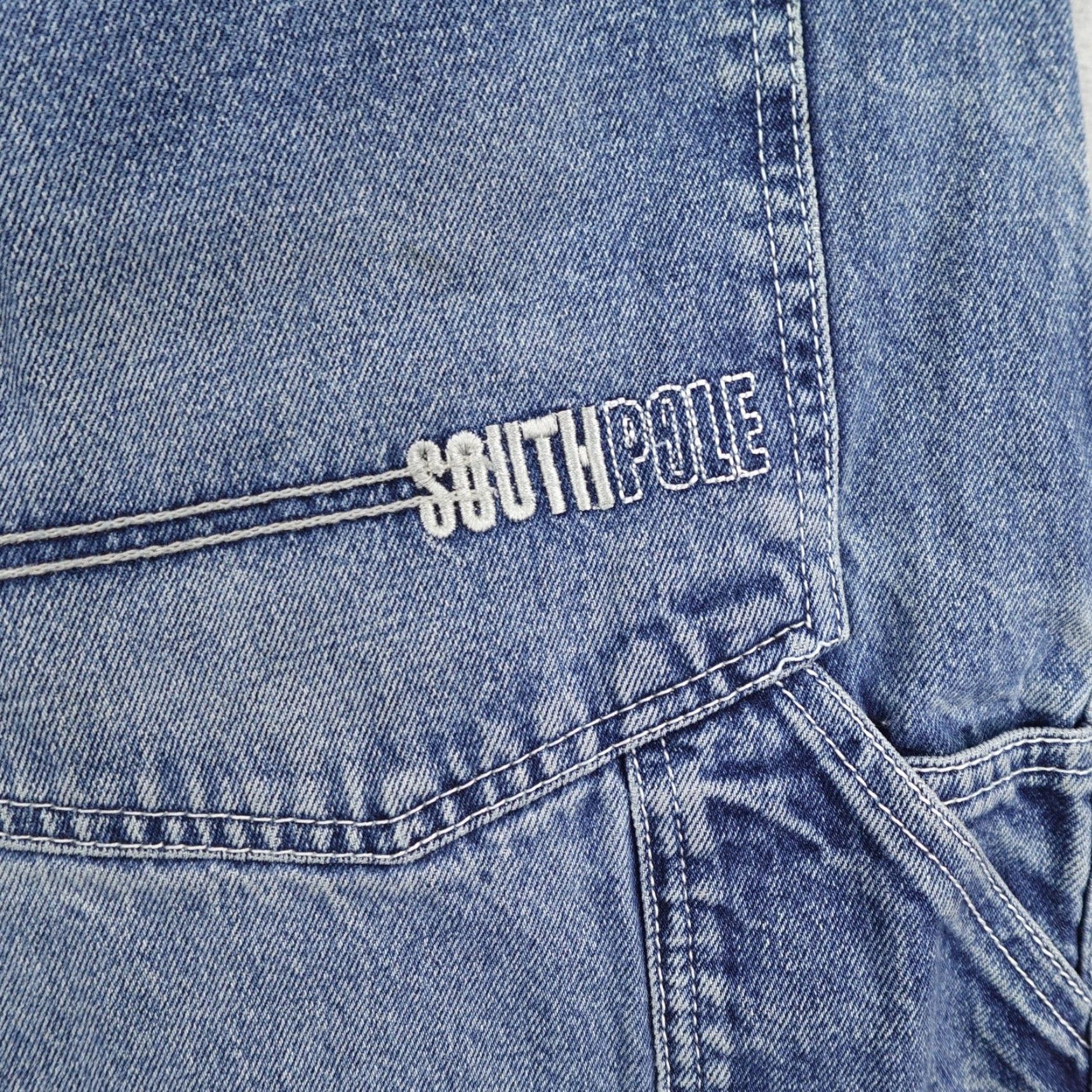 Southpole VINTAGE Southpole Shorts 40 Blue Denim Jean Jorts Baggy Carpenter Faded Y2K Mens Size US 40 / EU 56 - 6 Thumbnail