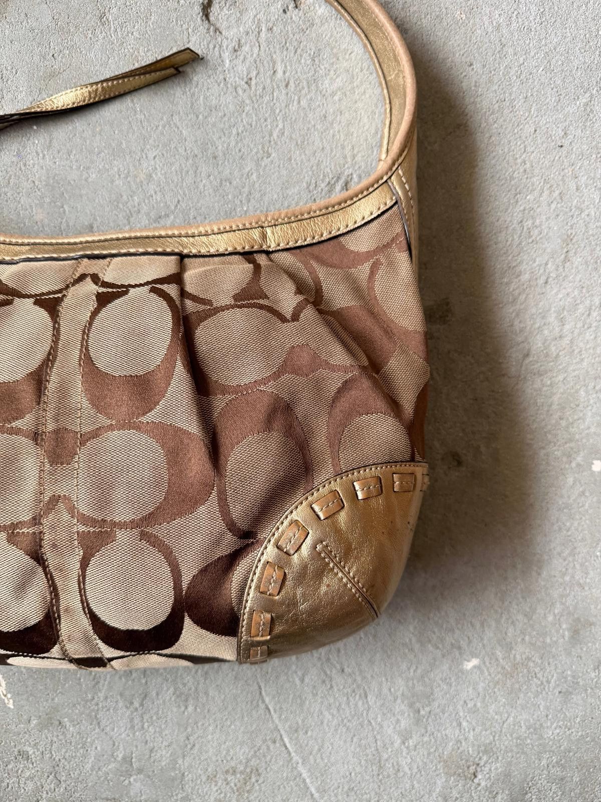 Coach Coach Signature Ergo Shoulder Bag Beige/Gold Size ONE SIZE - 4 Thumbnail