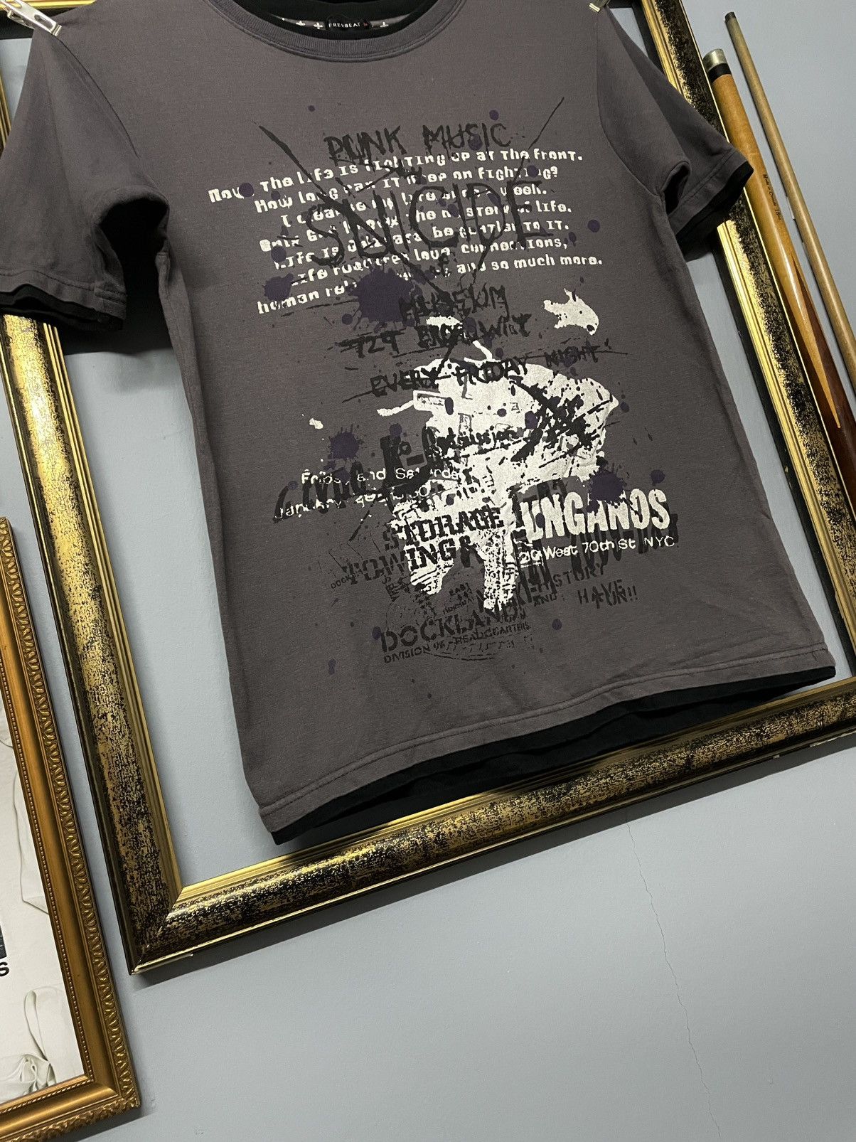 Japanese Brand Vintage 90s Japan Designer Free Beat Punk Music Suicide Tee Size US S / EU 44-46 / 1 - 4 Thumbnail