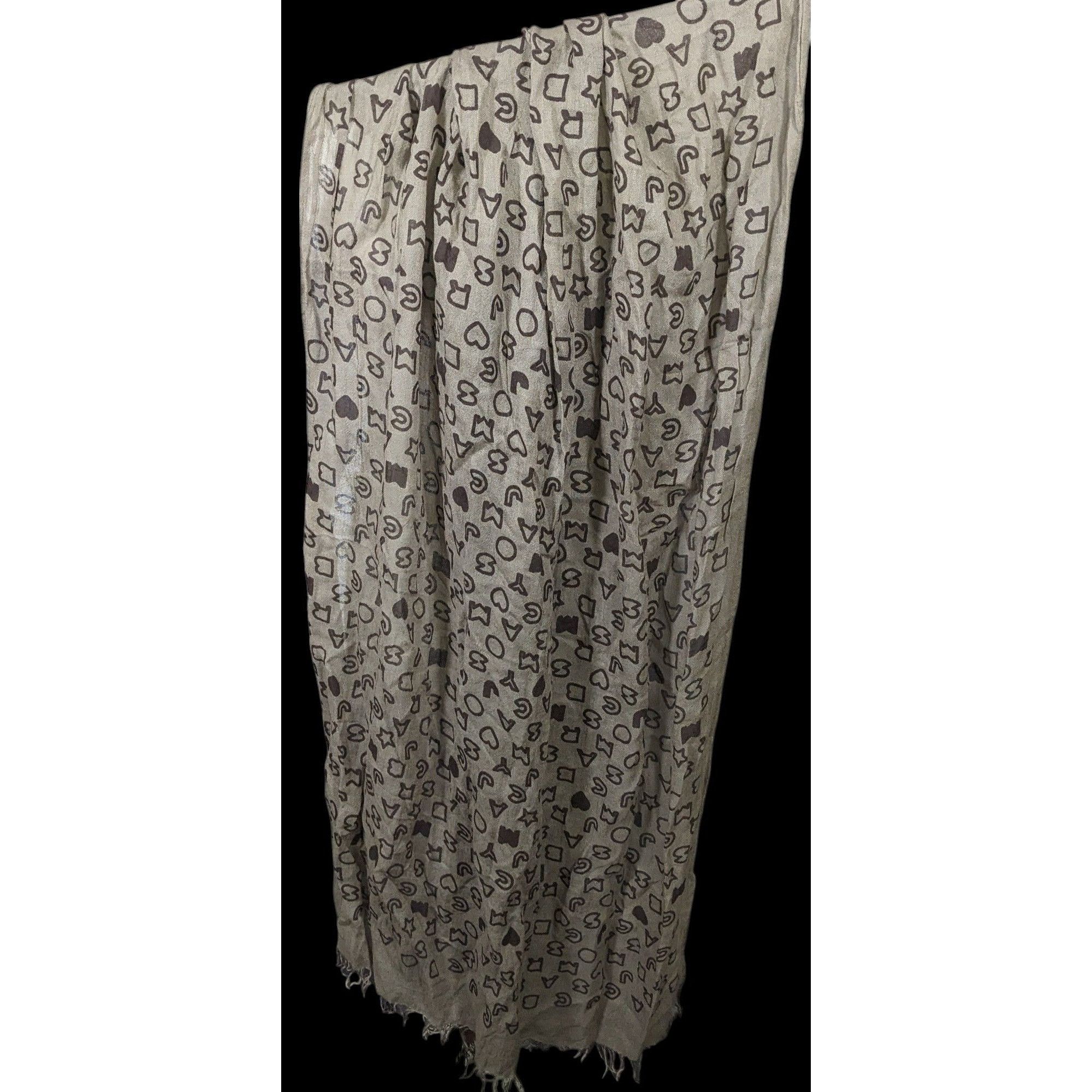 Marc by Marc Jacobs Marc By Marc Jacobs Grey And Black Allover Letter Print Scar Size ONE SIZE - 2 Thumbnail