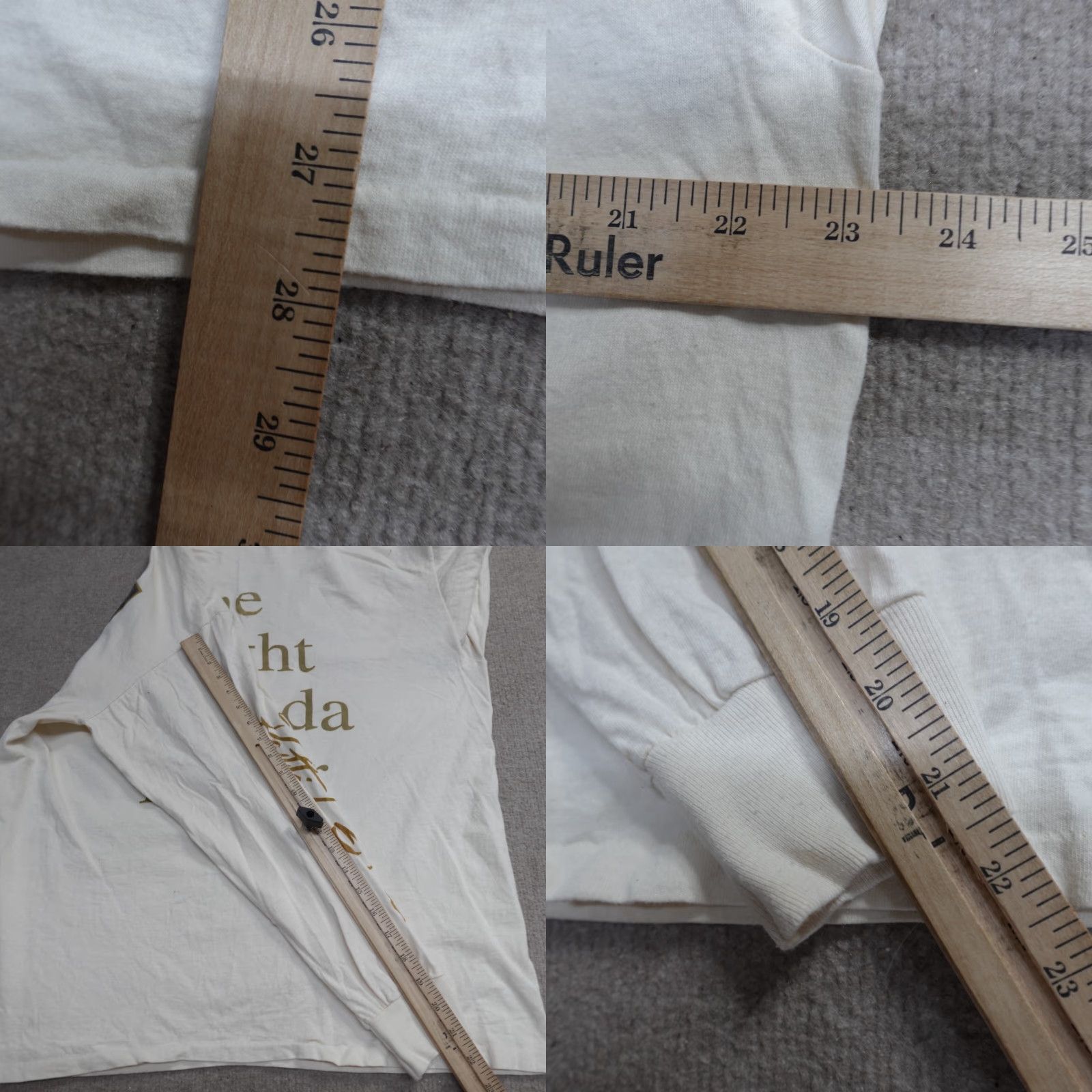 Vintage VINTAGE American Vintage Shirt XL Beige Long Sleeve Double Sided Single Stitch Men USA Crew Neck Cotton Knit T-Shirt Size US XL / EU 56 / 4 - 8 Thumbnail