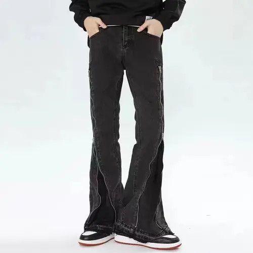 VIBE High street handsome wide-leg jeans with zipper design Size US 32 / EU 48 - 5 Thumbnail