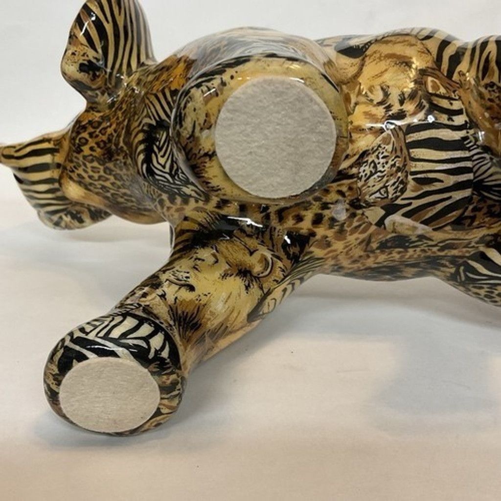 The Unbranded Brand NWOB Elephant Figurine Jungle Animal Print Safari Patchwork Size ONE SIZE - 11 Thumbnail