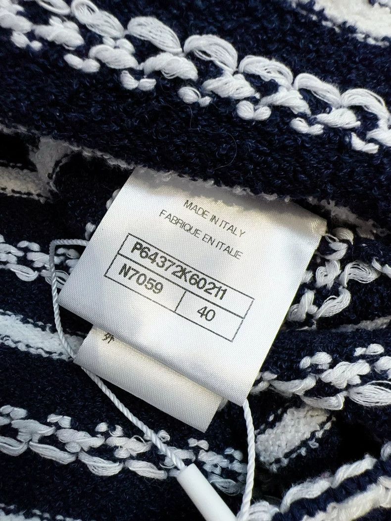 Chanel Chanel 20S Roof Series Navy Blue Striped Knitted Sweater Size S / US 4 / IT 40 - 7 Thumbnail