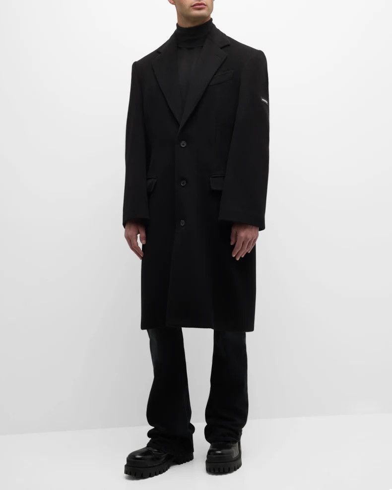 Balenciaga o1mt1gz0924 Boxy Coat in Black Size US L / EU 52-54 / 3 - 5 Thumbnail