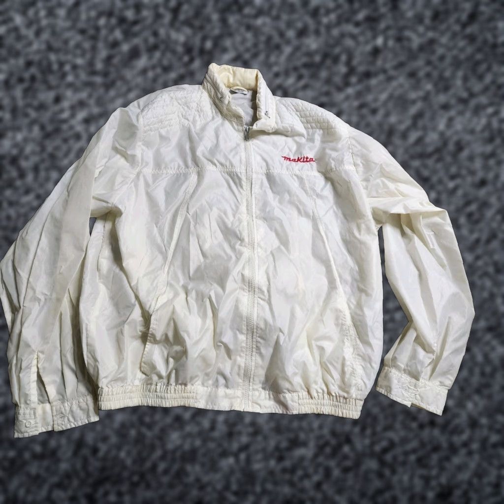 Vintage VINTAGE Makita Windbreaker Jacket Mens XL Embroidered Nylon Ivory Red 90s Size US XL / EU 56 / 4 - 1 Thumbnail