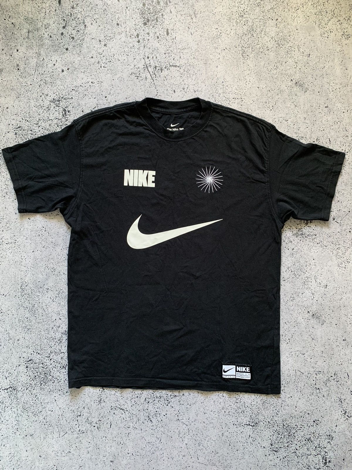 Nike Vintage Nike Swoosh Drill T-shirt Embroidered Logo Black Y2K Size US M / EU 48-50 / 2 - 1 Thumbnail