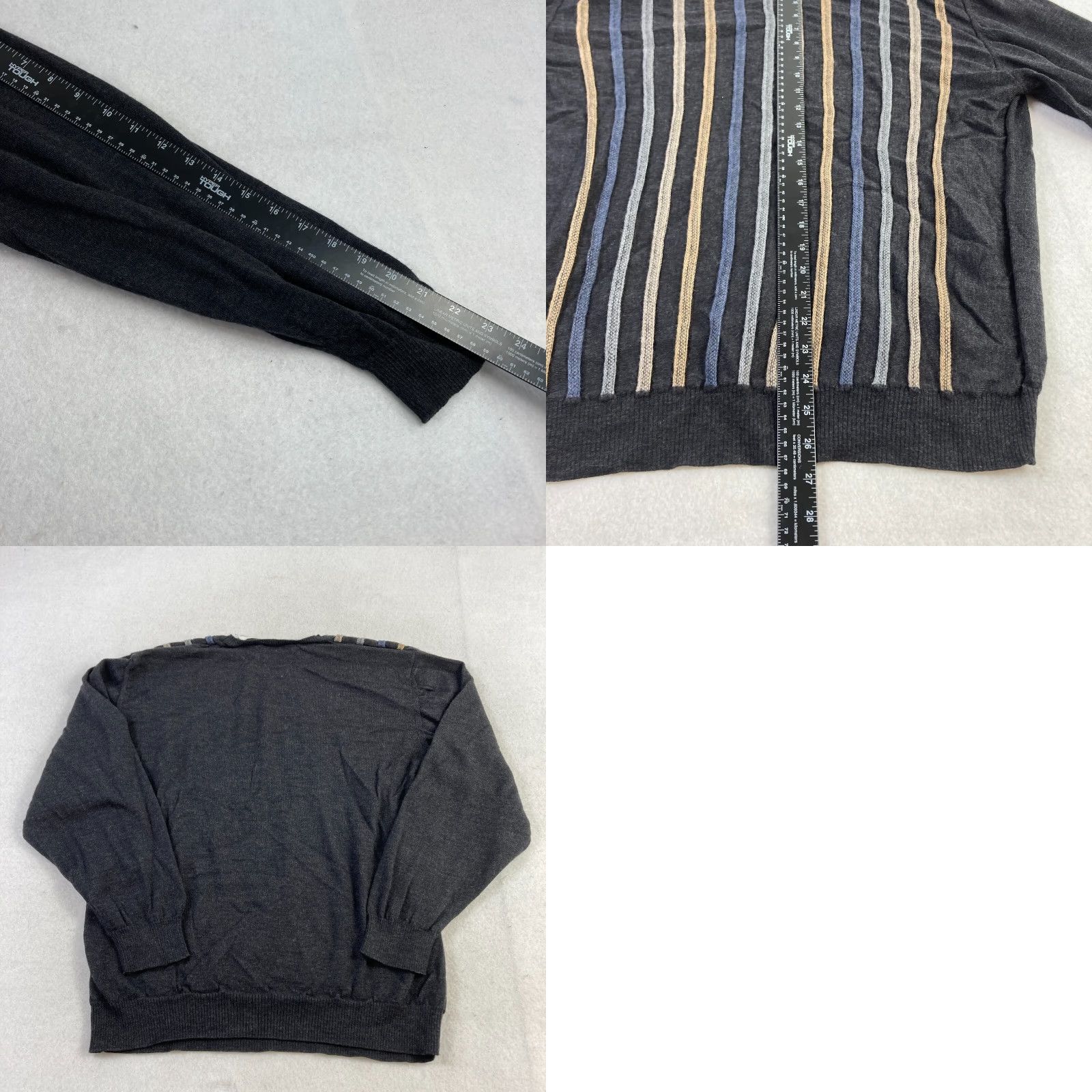 Jim Thompson VINTAGE Norm Thompson Merino Wool Sweater Mens 2XL Striped Italian Made Size US XXL / EU 58 / 5 - 8 Thumbnail