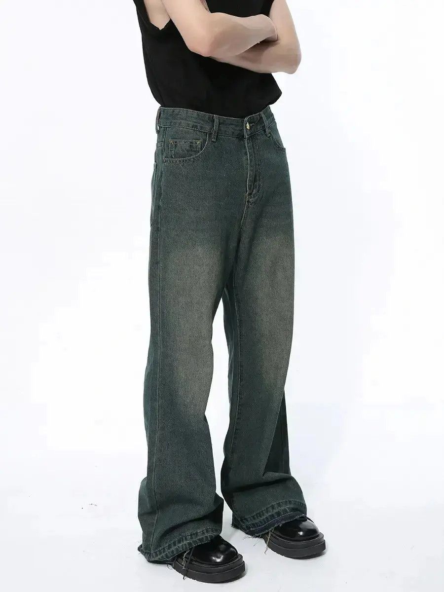 Japanese Brand Retro loose fringe micro flared jeans Size US 32 / EU 48 - 1 Thumbnail