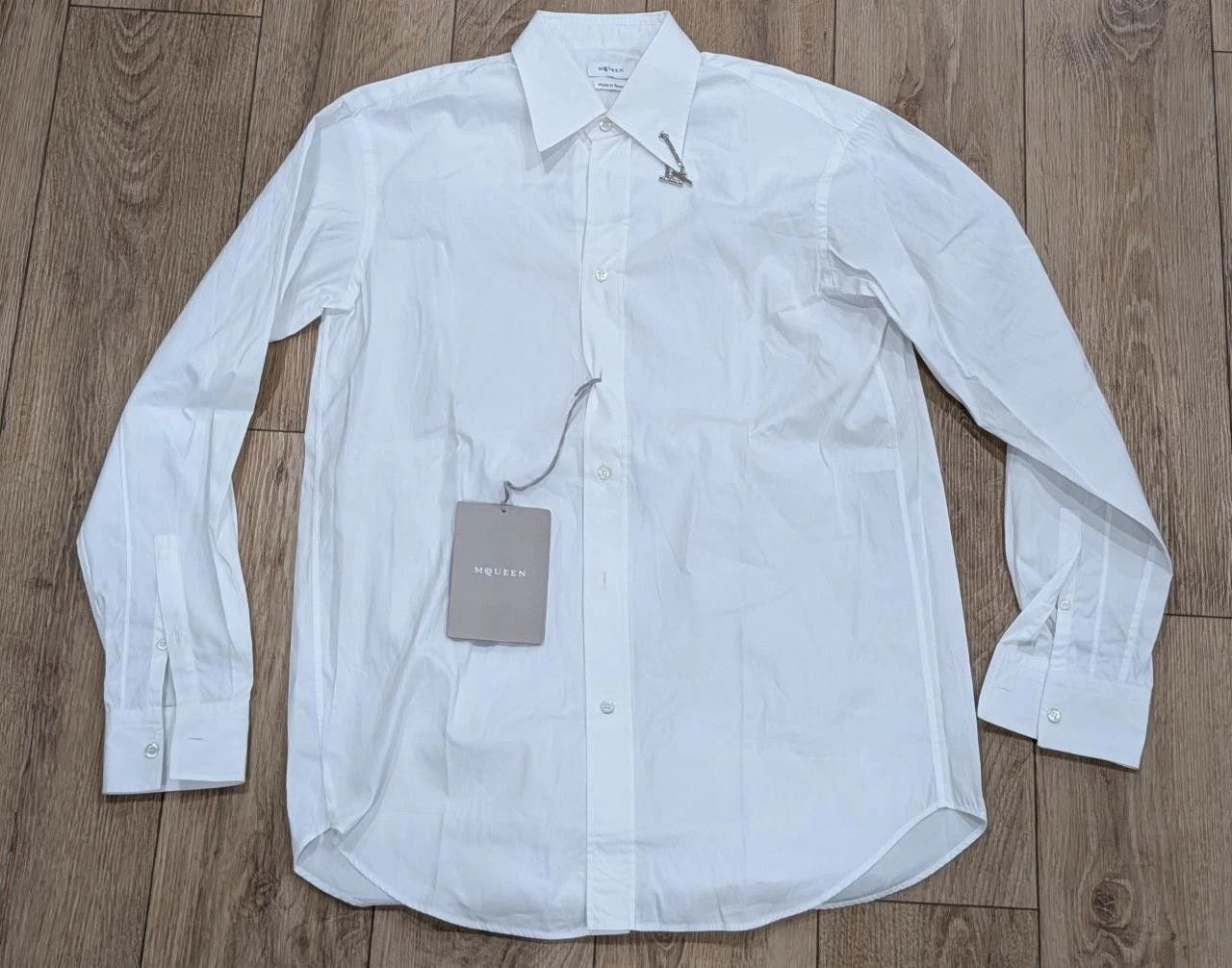 Alexander McQueen Alexander McQueen T-Chain Cotton Button Up Shirt White 15.5 Size US M / EU 48-50 / 2 - 1 Thumbnail
