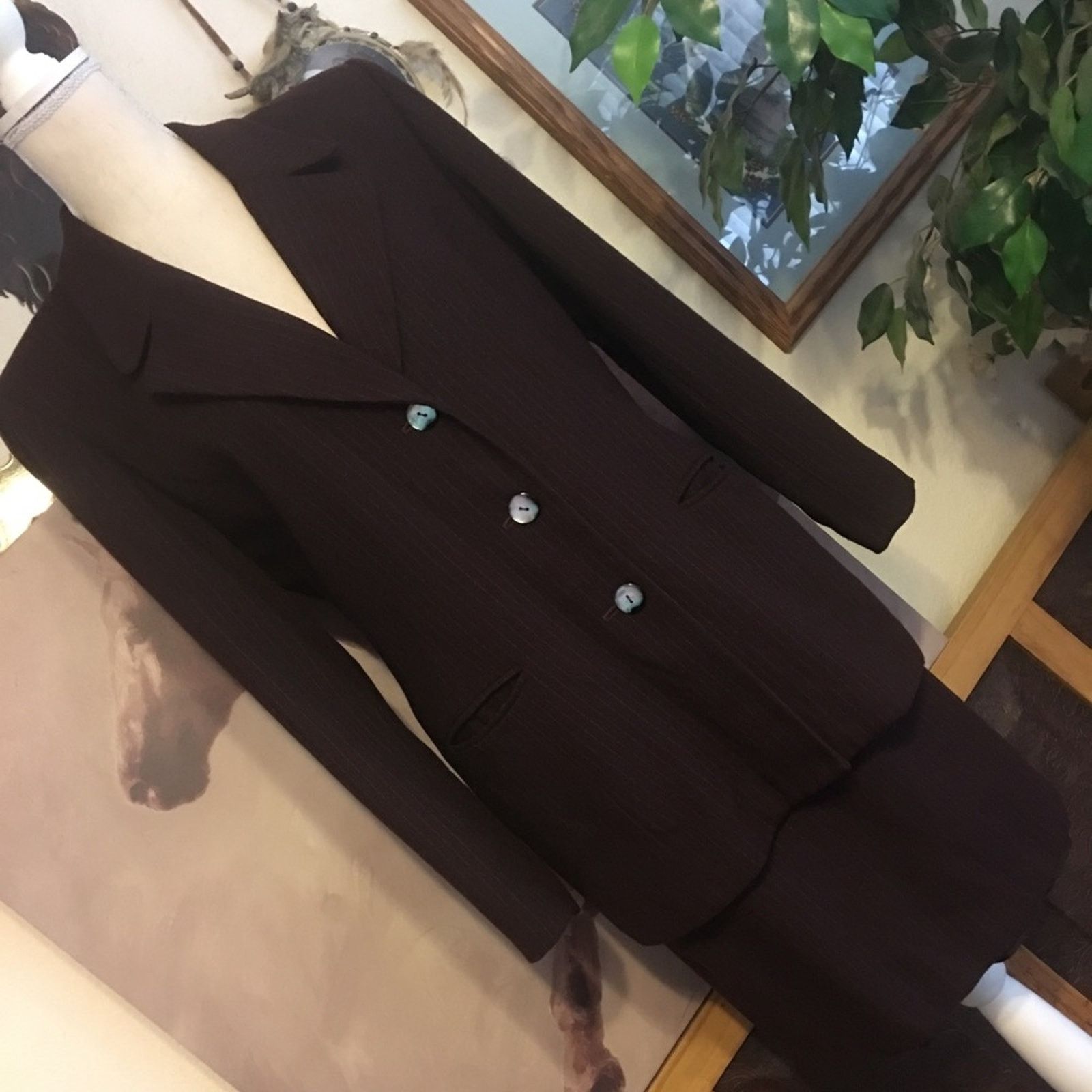 Vintage Vintage 90s En Avance pinstripe skirt suit 10 Size L / US 10 / IT 46 - 2 Thumbnail