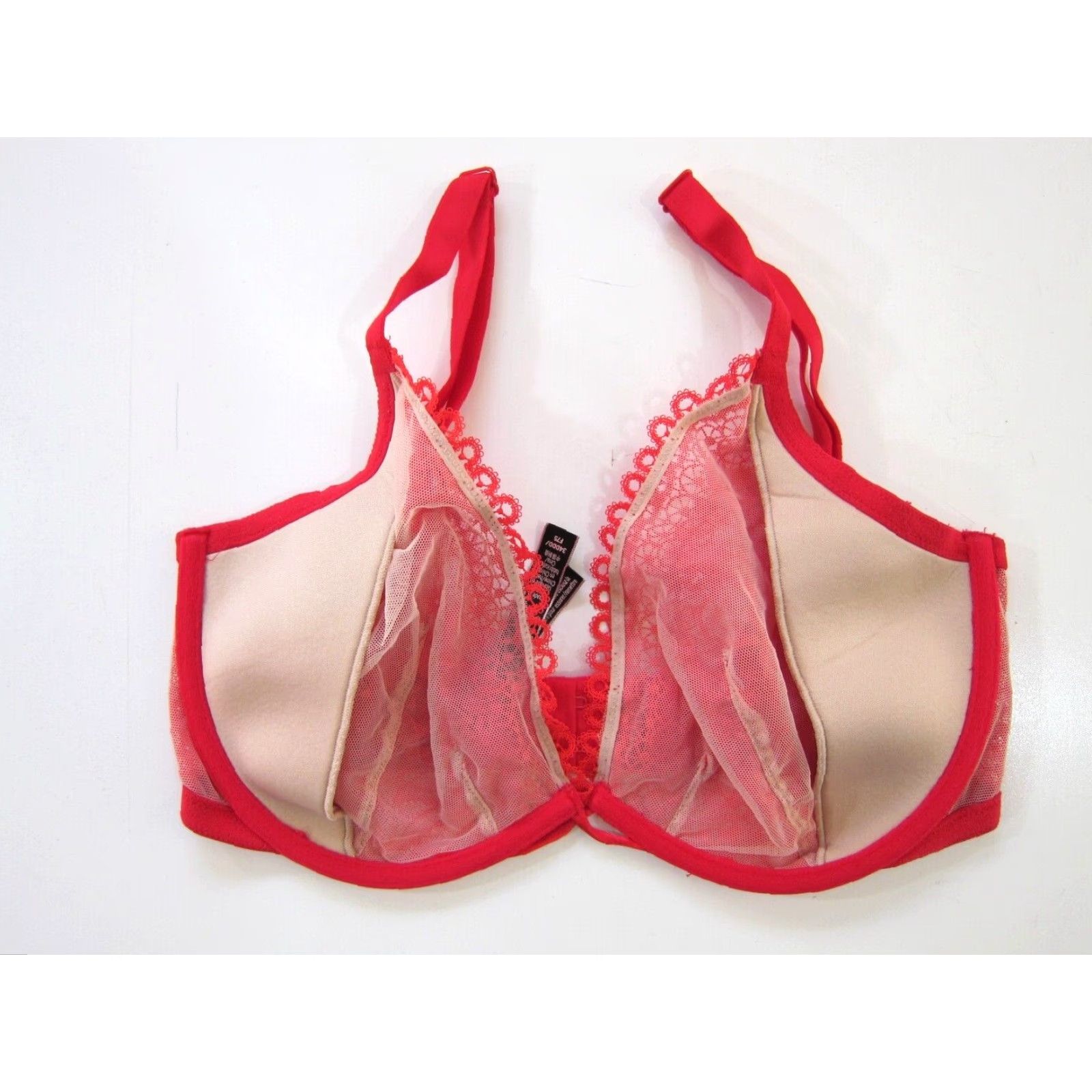 Victoria's Secret Victoria's Secret Vert Sexy Coral Bright Pink Lace Underwire Push Up Bra 34DDD Size ONE SIZE - 6 Thumbnail