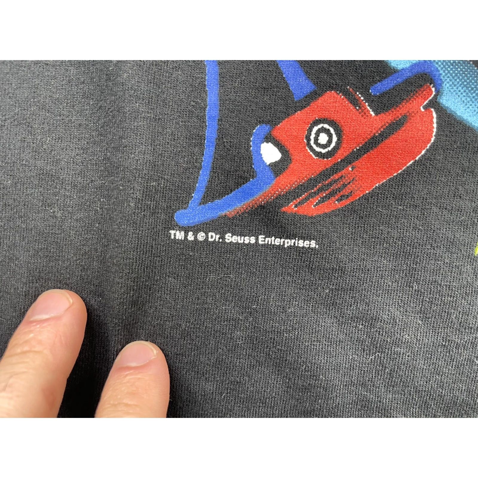 Vintage VINTAGE Dr. Seuss Black Swirl All Over Print T-shirt XL Men 90s Logo Graphic Print Long Sleeve Size US XL / EU 56 / 4 - 2 Thumbnail