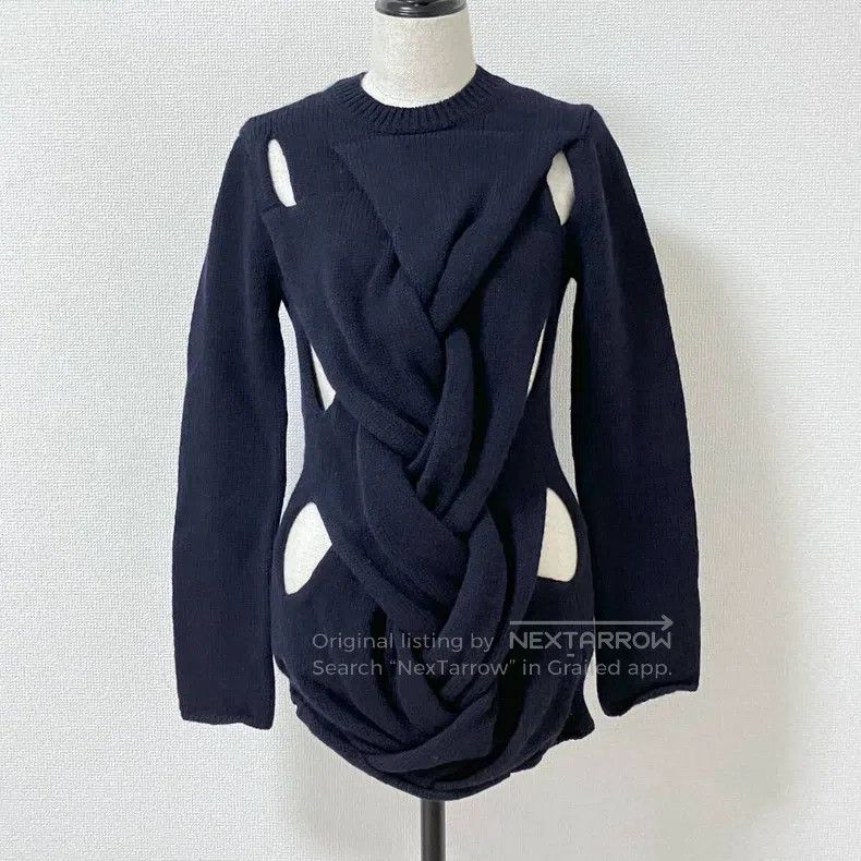Comme des Garcons Comme Des Garcons Navy cabled sweater Size S / US 4 / IT 40 - 1 Thumbnail