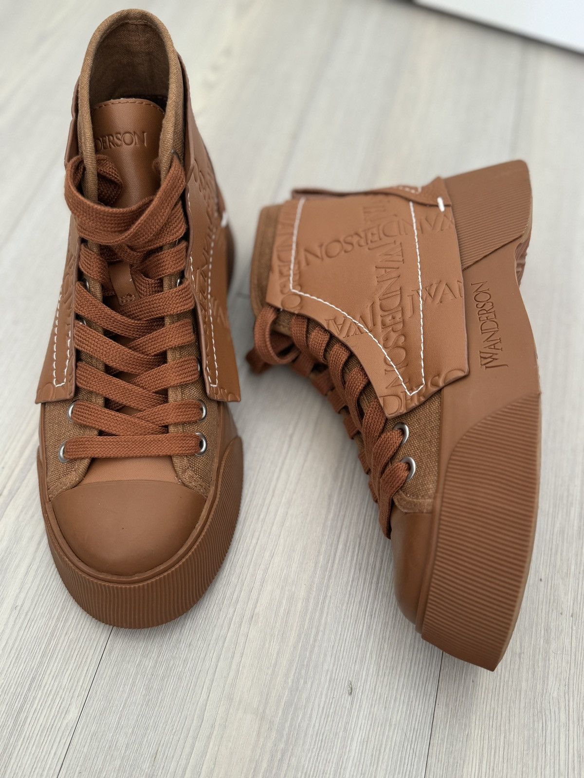 JW Anderson J.W.Anderson Layered Logo Debossed High Top Sneaker Size US 7 / IT 37 - 1 Thumbnail