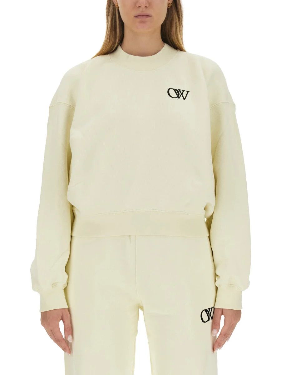 Off-White o1s22i1n0824 Crewneck Sweatshirt in White Size M / US 6-8 / IT 42-44 - 1 Thumbnail