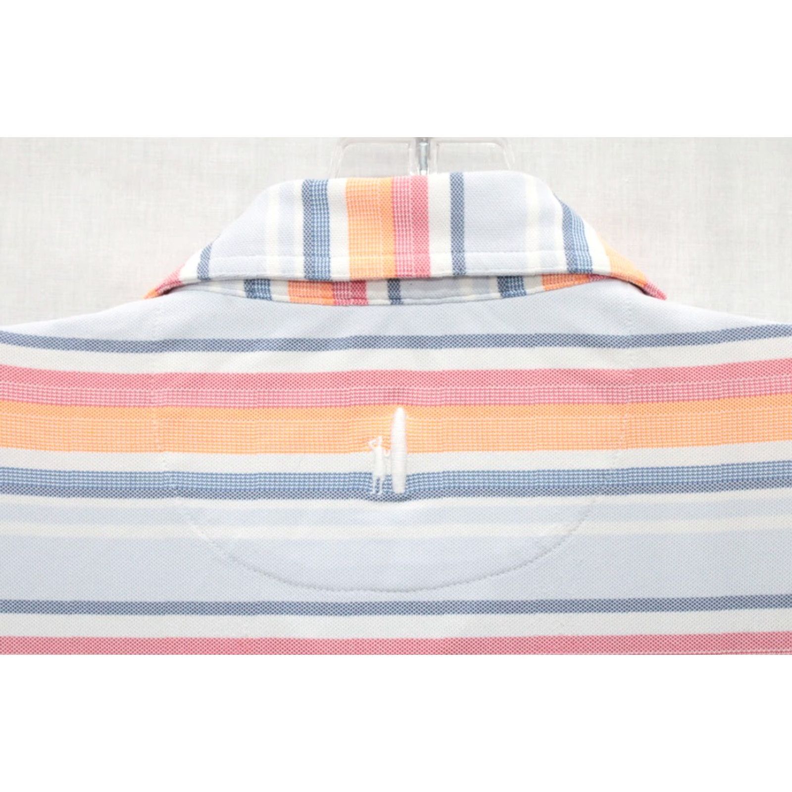 johnnie-O Johnnie O Polo Shirt Men's M Orange Gray Blue Stripes Golf Embroidered Logo Shirt Polo Short Sleeve Collared 30 in Multicolor Pattern Striped Size US M / EU 48-50 / 2 - 5 Thumbnail