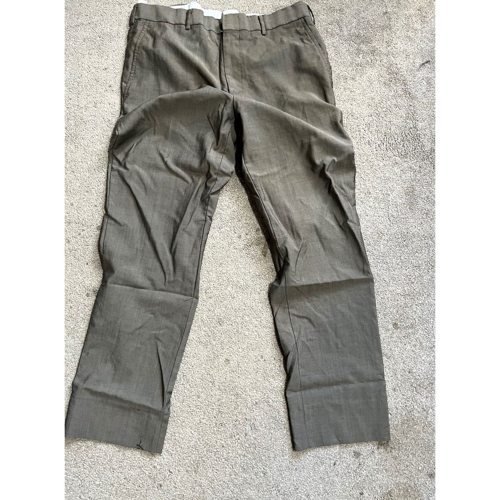 Brooks Brothers Brooks Brothers Regent Fit Gray 100% Wool Trousers Dress Pants Flat Front Zip 35x30 Men Regular Straight Vintage: No Size US 35 - 2 Thumbnail