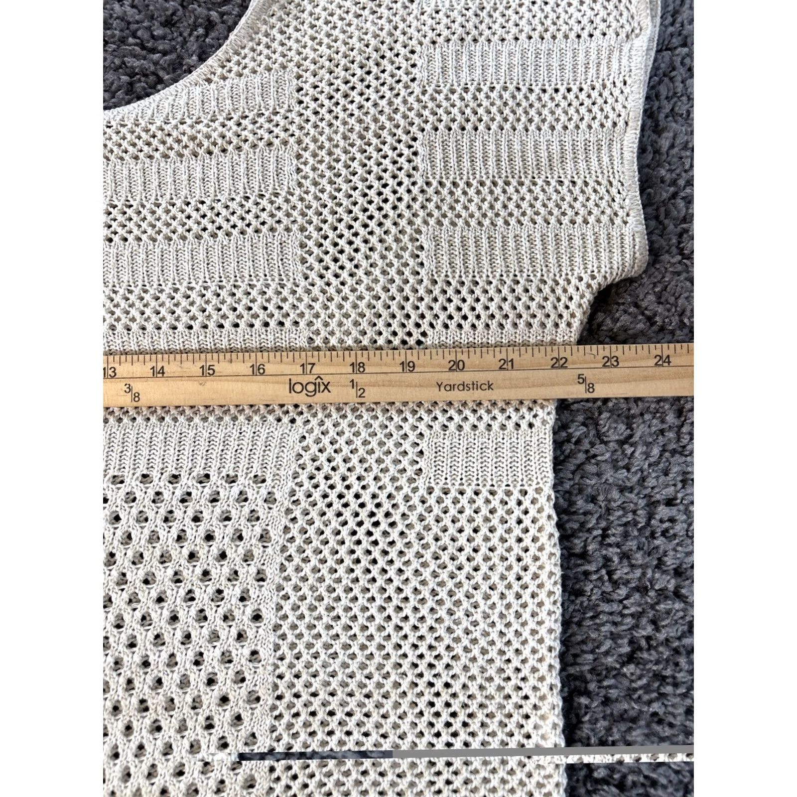 Vintage VINTAGE Ana Shirt Womens Large White Open Knit Crochet Boxy 90s Blouse Cotton Crew Neck Womens Size L / US 10 / IT 46 - 3 Thumbnail