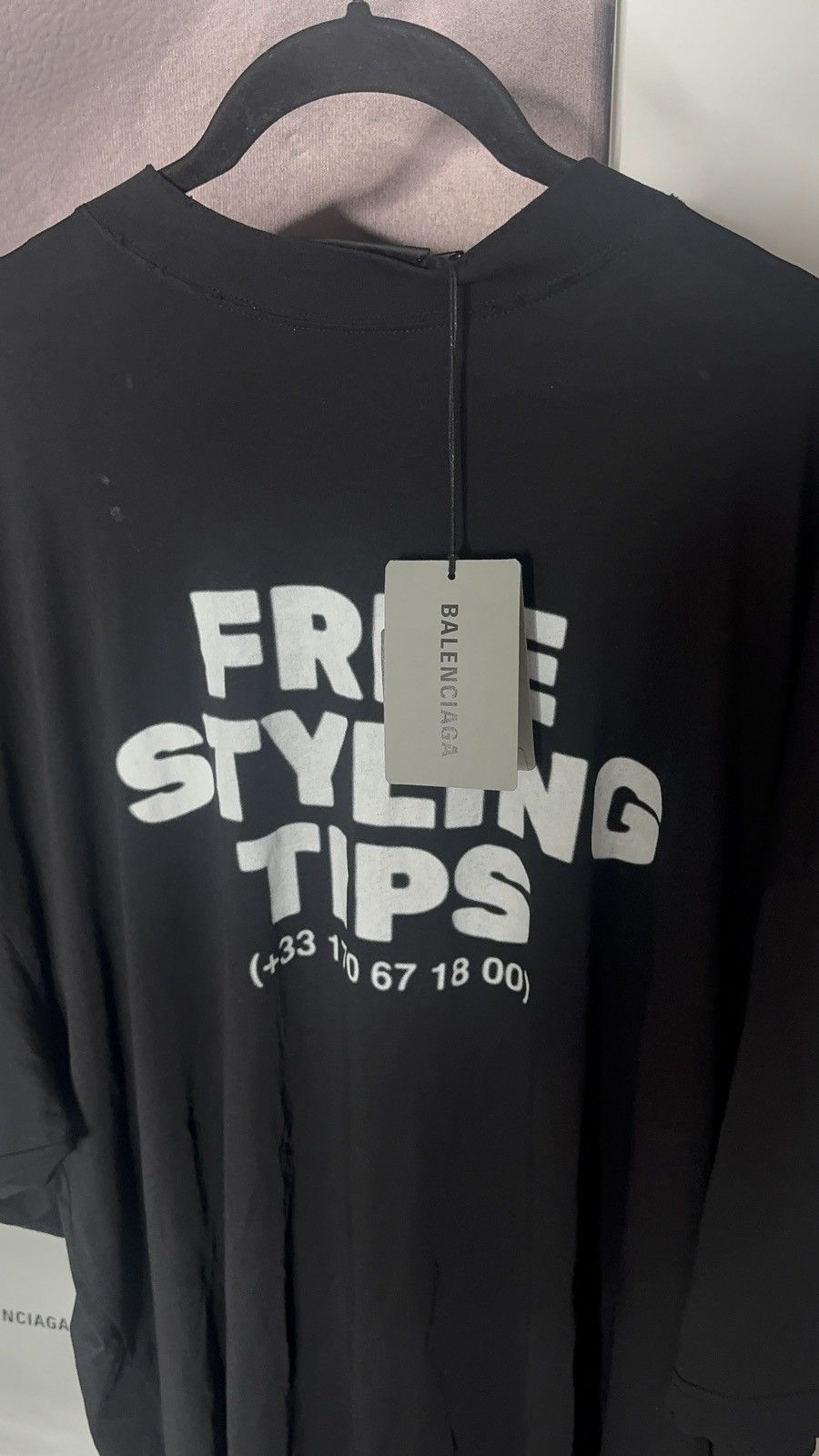 Balenciaga ✅ Balenciaga FRE STYLING TIPS Distressed Black T-Shirt S Size US S / EU 44-46 / 1 - 2 Thumbnail