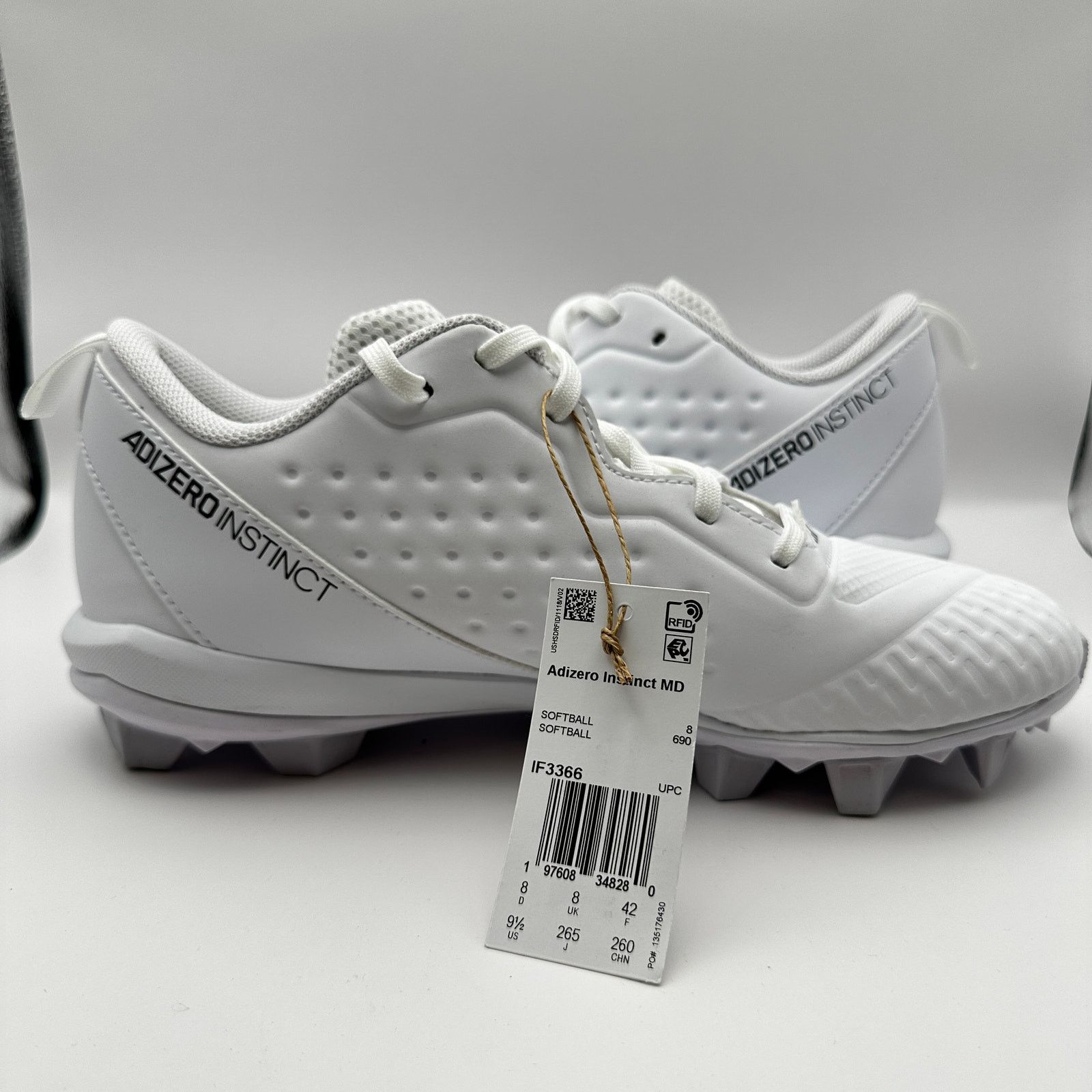Adidas Adidas Adizero MD IF3366 Wms 9.5 White/Black Softball Cleats Size US 9.5 / IT 39.5 - 5 Thumbnail