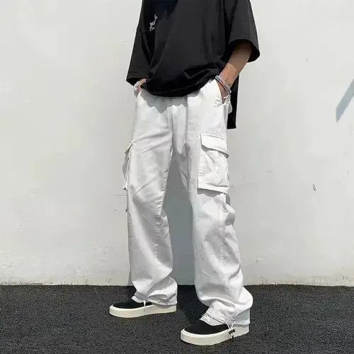Jean Cargo Pants White Utility Size US 29 - 4 Thumbnail