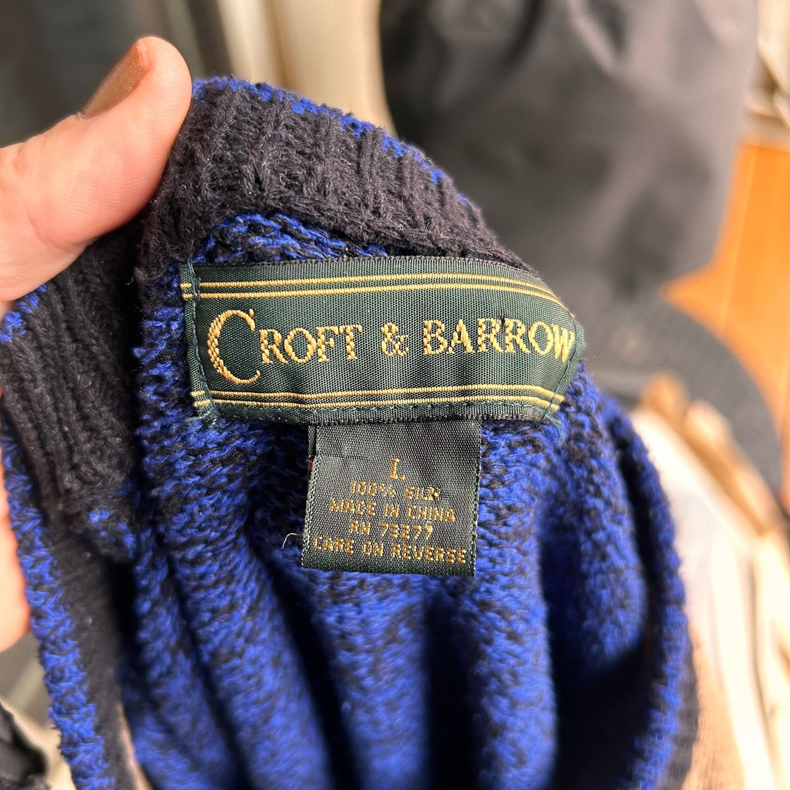 Croft & Barrow Vintage Knitted Argyle Grandpa Sweater Size Large Size US L / EU 52-54 / 3 - 4 Thumbnail