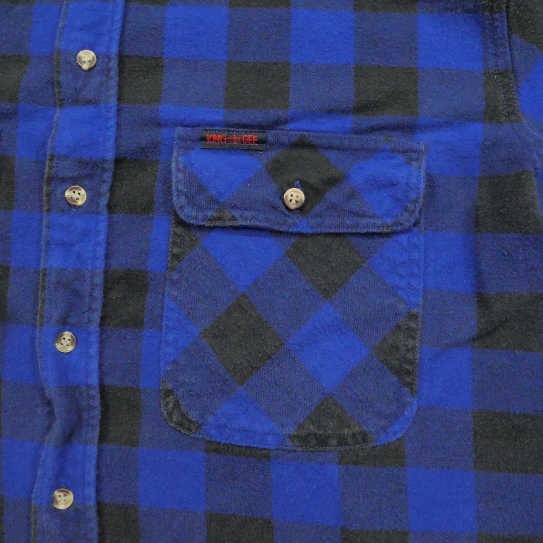 Vintage VINTAGE King Gee Flannel Shirt Mens XL Blue Button-Up Long Sleeve Workwear Y Size US XL / EU 56 / 4 - 2 Thumbnail
