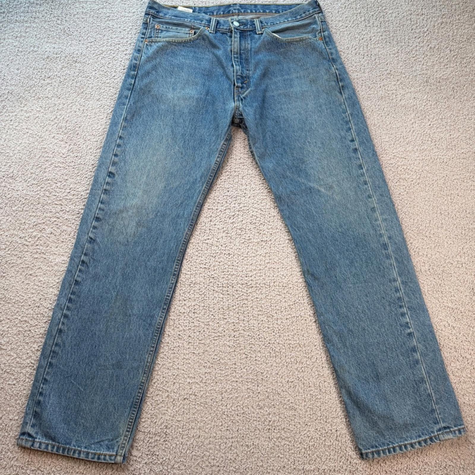 Levi's Levis 505 Jeans Men 36x32 Regular Fit Blue Denim Straight Size US 36 / EU 52 - 1 Thumbnail