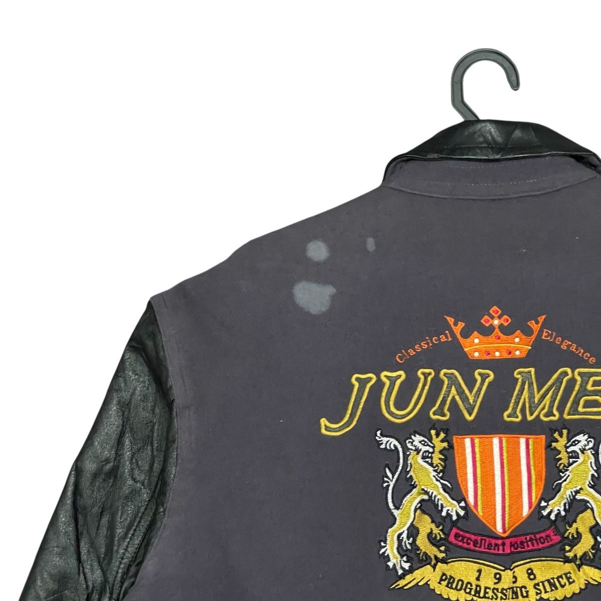 JUN MEN Vintage Junmen Wool Varsity Bomber Jacket, Leather Sleeves Size US XXL / EU 58 / 5 - 7 Thumbnail