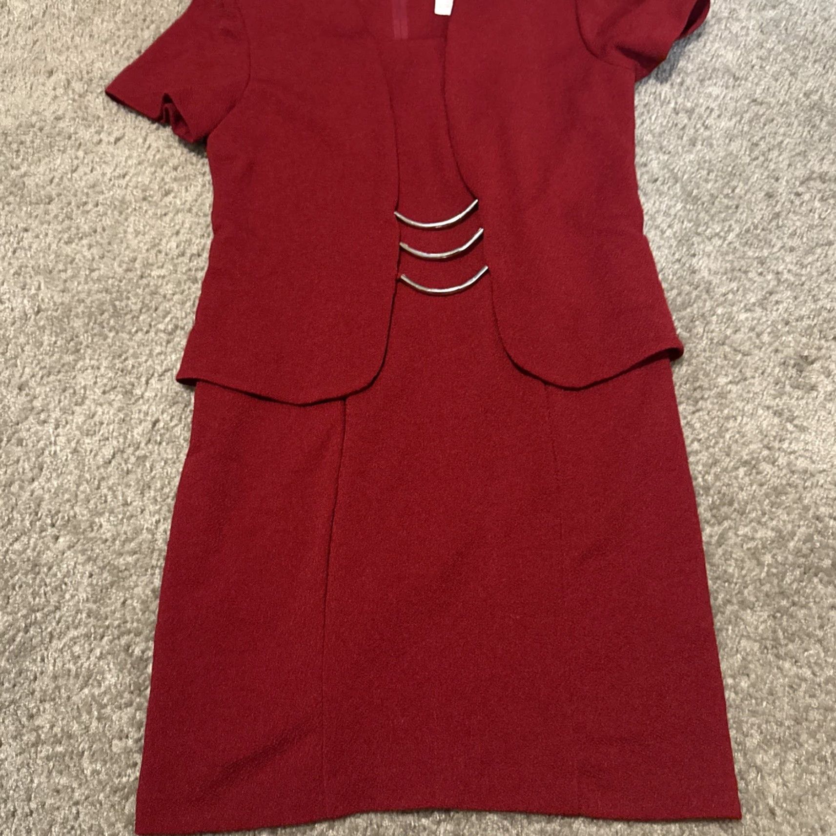 Vintage VINTAGE DBY Dress Women 10 Red Blazer Suit One Piece Polyester Spandex Size L / US 10 / IT 46 - 4 Thumbnail