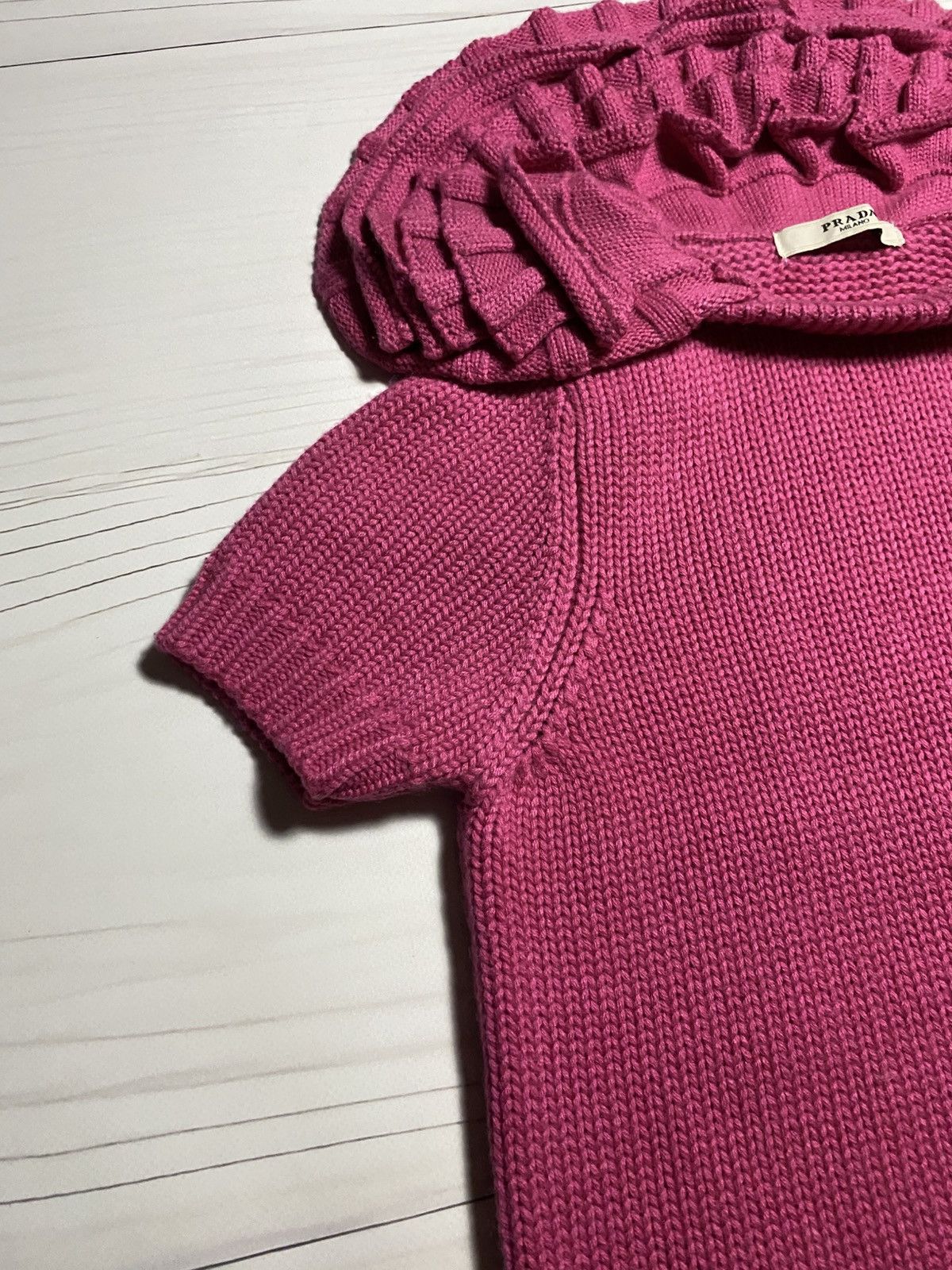 Prada Vintage Prada Virgin Wool Ruffle Knit short sleeve Sweater Size XS / US 0-2 / IT 36-38 - 9 Thumbnail