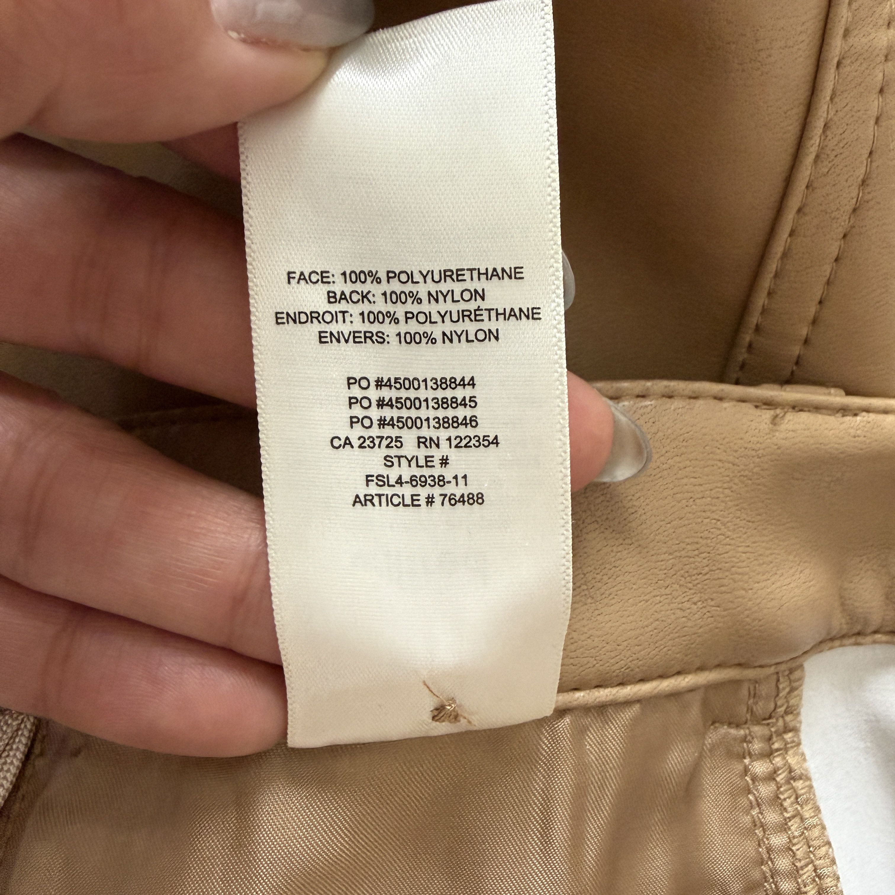Other Wilfred Rebel High Waisted Vegan Leather Pants Camel Size 30" / US 8 / IT 44 - 7 Thumbnail