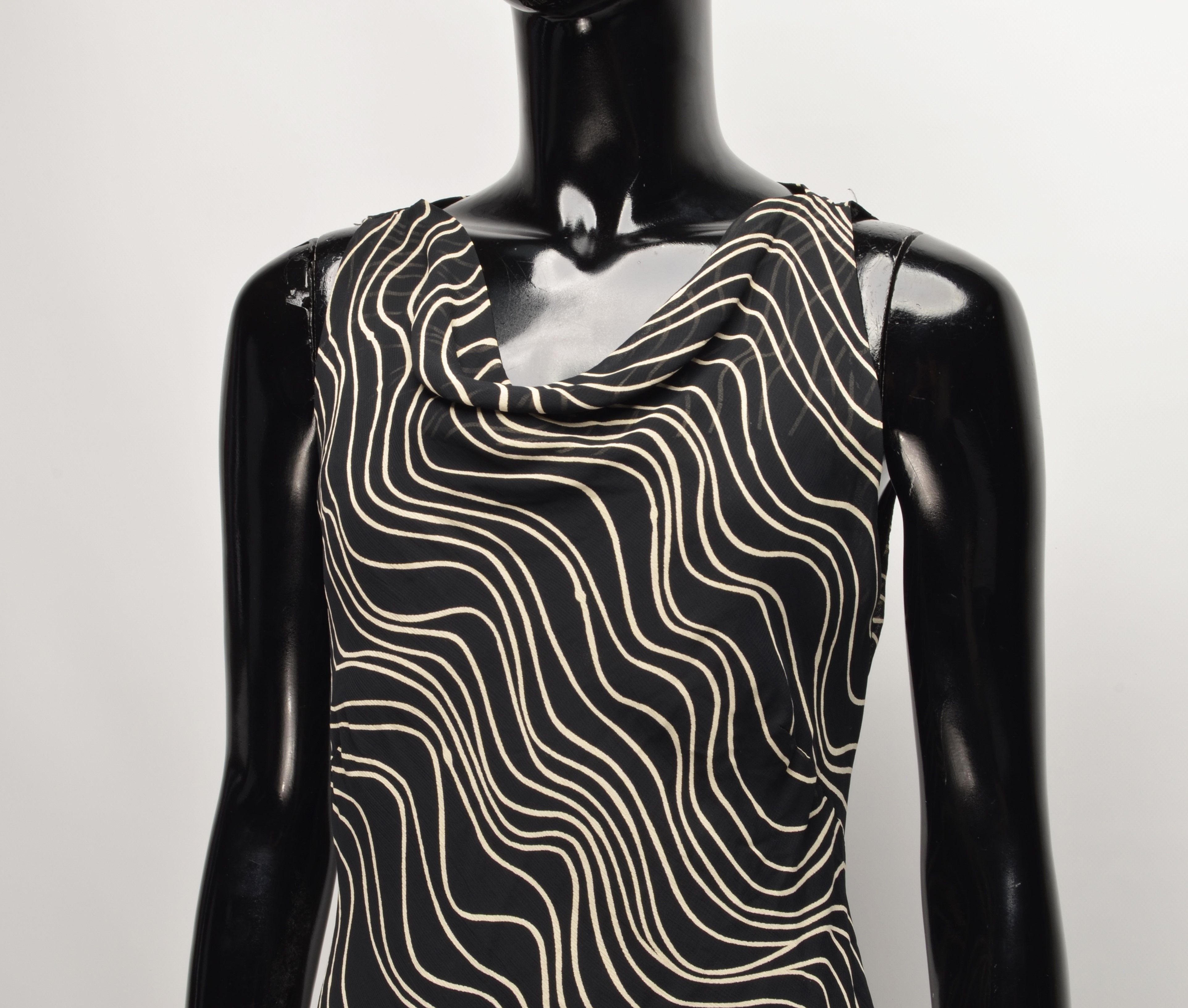 Vintage Vintage Y2K Sinequanon Paris Striped Mesh Dress Size S / US 4 / IT 40 - 2 Thumbnail