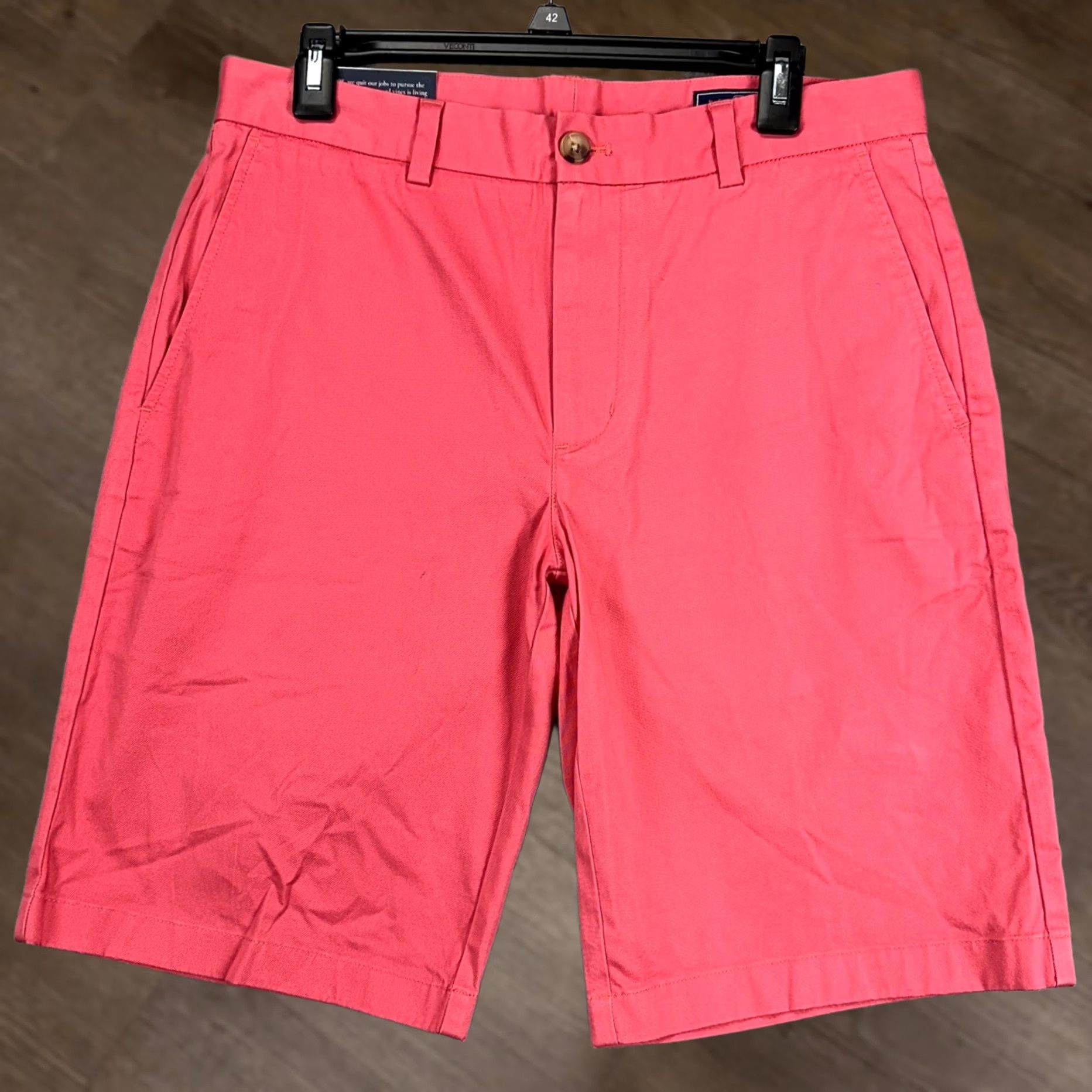 Vineyard Vines Vineyard Vines Breaker Shorts Mens 32X11 Pink Khaki Flat Front Stretch Chino NEW Size US 32 / EU 48 - 1 Thumbnail