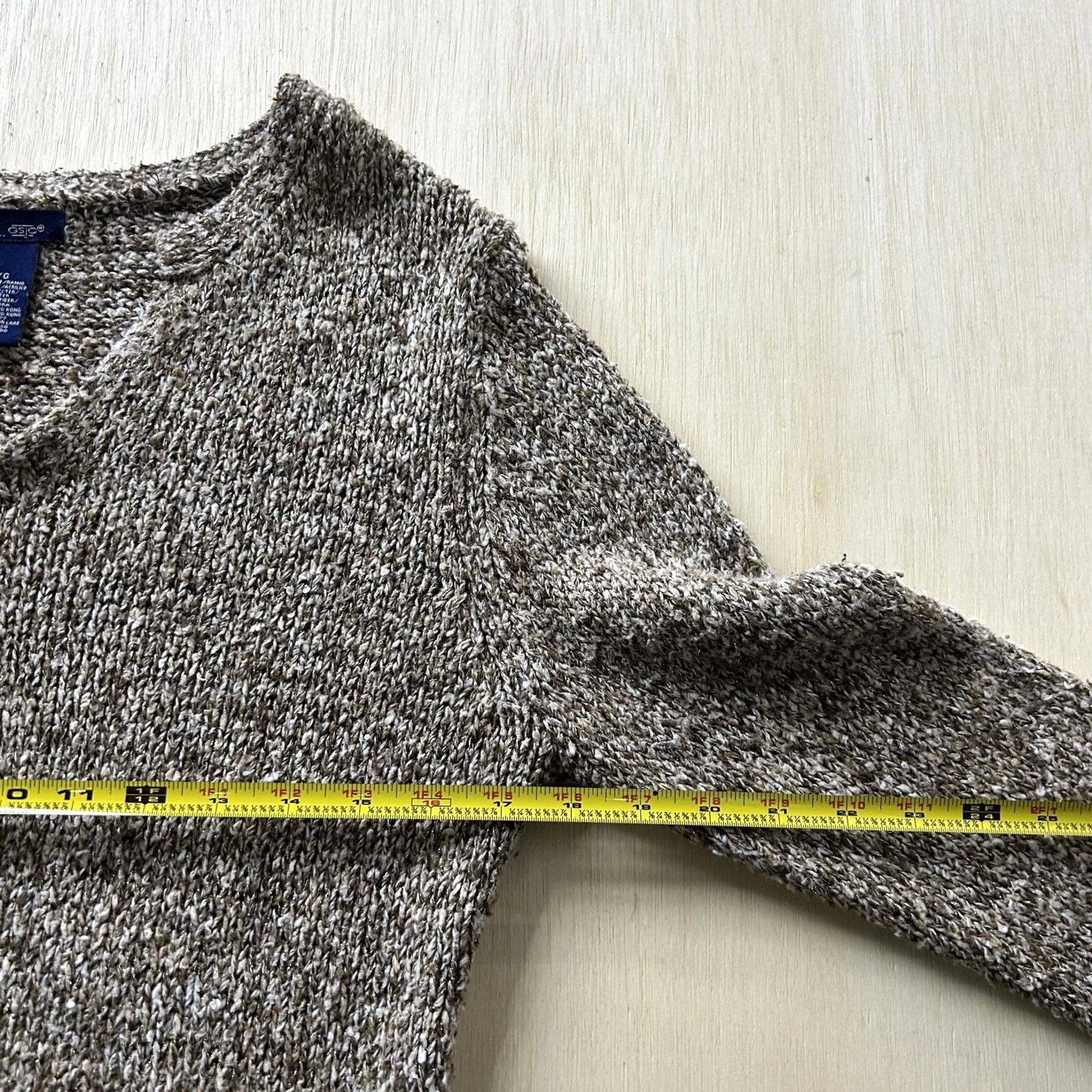 Vintage SO Sweater Womens L Brown V-Neck Boucle Knit Long Sleeve Textured Top Casual Pullover L/G size Size L / US 10 / IT 46 - 5 Thumbnail