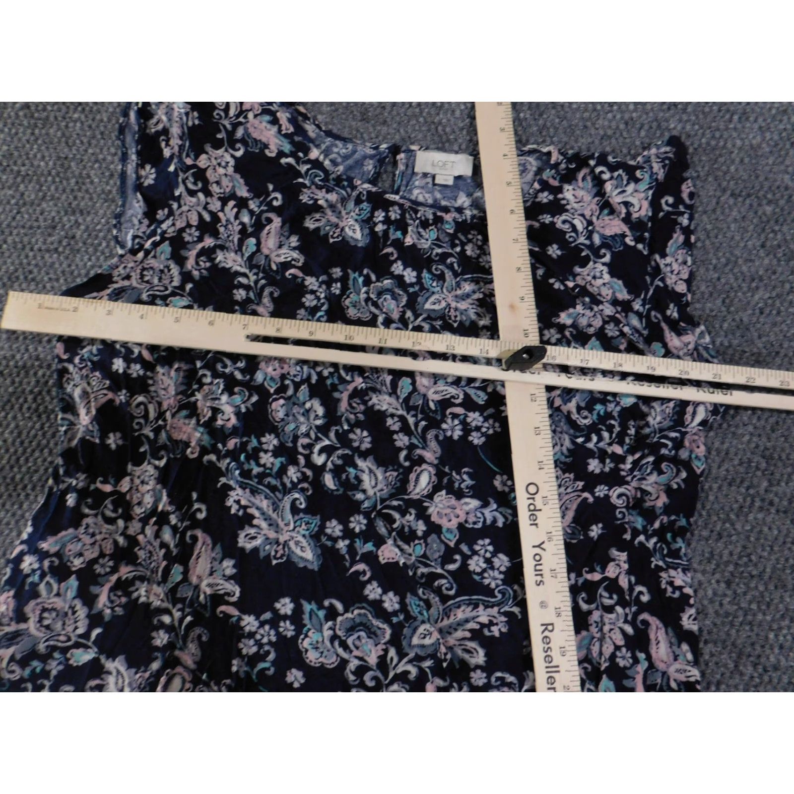 Loft VINTAGE LOFT Outlet Shirt Womens L Blue Pink Floral Paisley Sleeveless Rayon Blouse Size L / US 10 / IT 46 - 5 Thumbnail