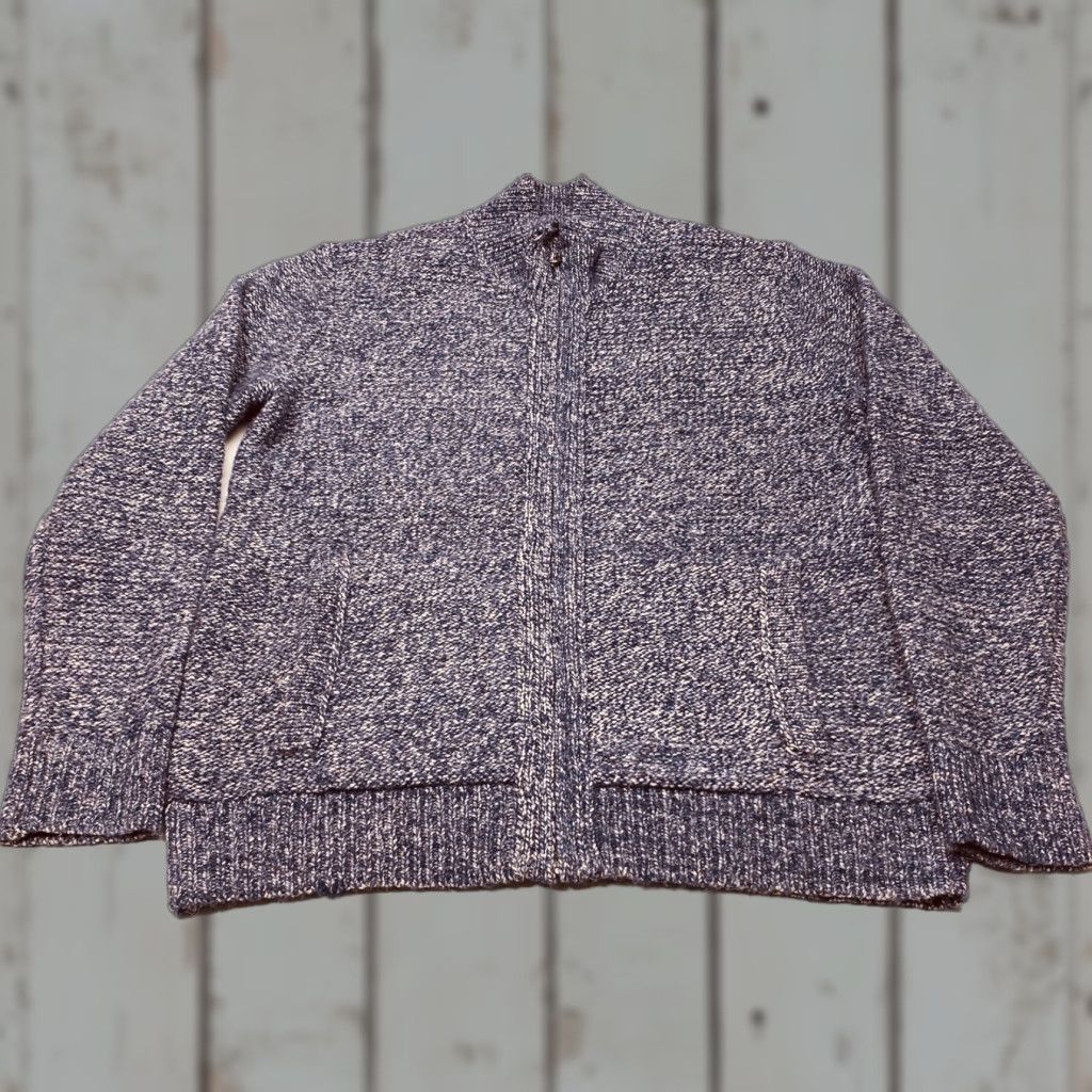 Banana Republic VINTAGE Banana Republic Cardigan Wool Blend Sweater Mens Large Blue Speck Full Zip 7877 Size US L / EU 52-54 / 3 - 1 Thumbnail