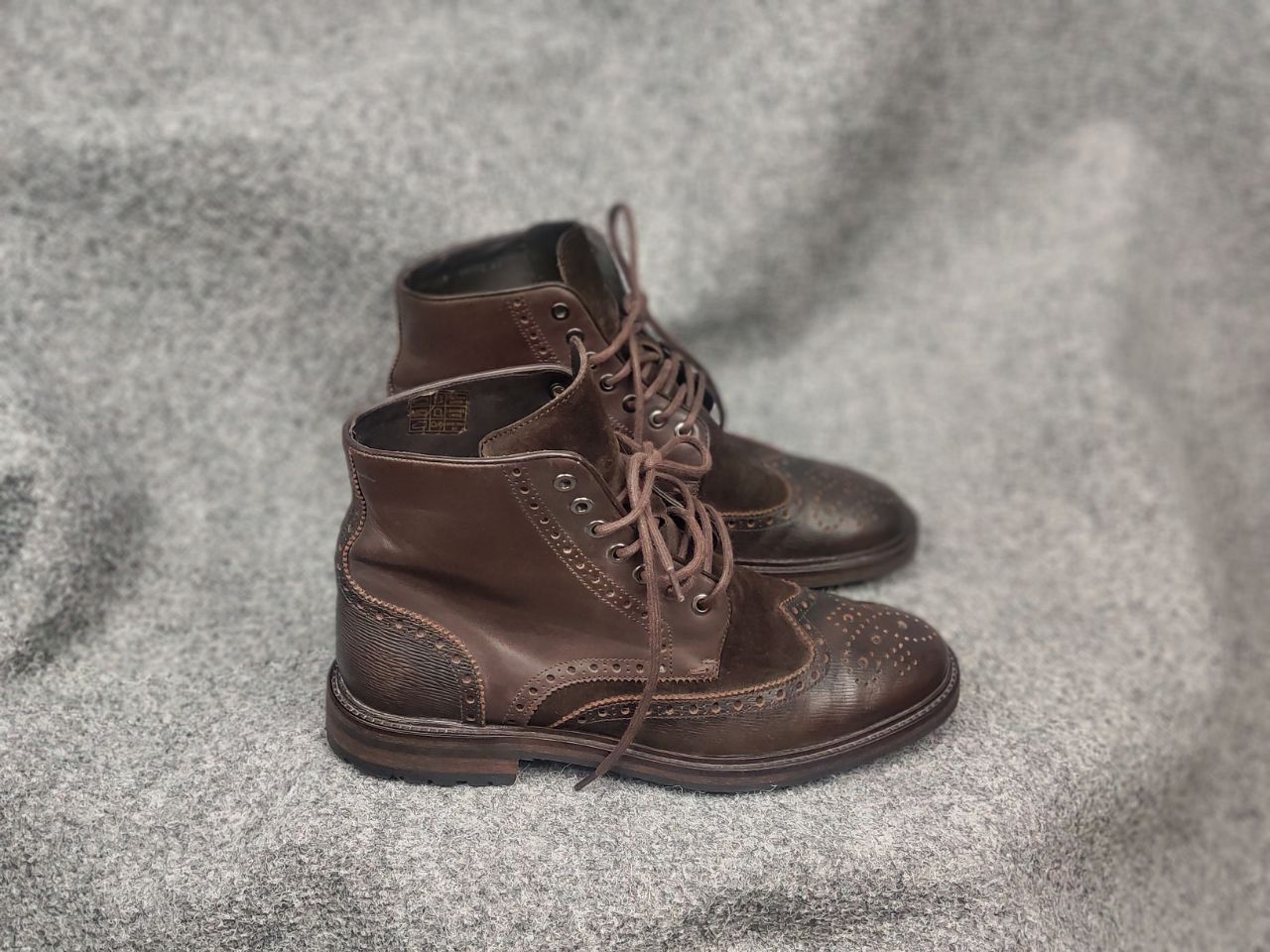 Hugo Boss orange Handmade Brown Leather brogue Ankle Boots