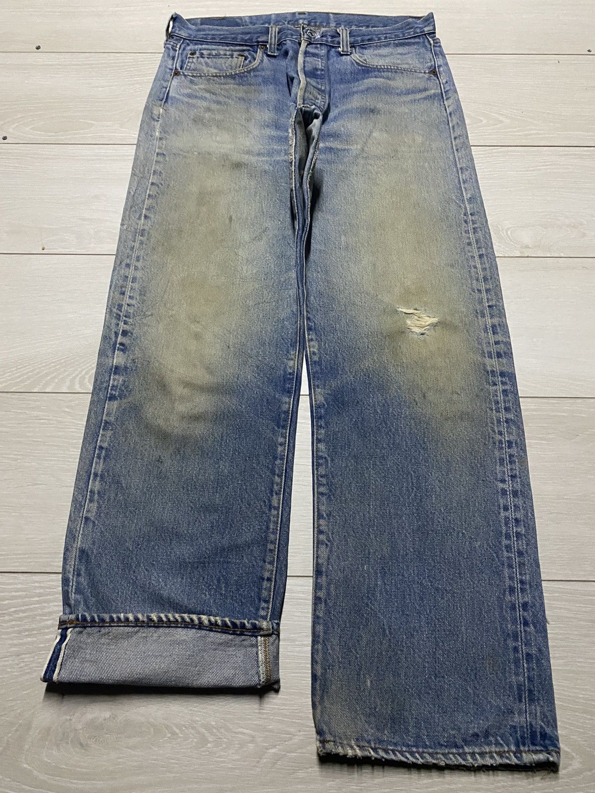 Levi's W32 Vintage Levis 501 60s Selvedge Rindem No6 ButtonFly Jean Size US 32 / EU 48 - 1 Thumbnail