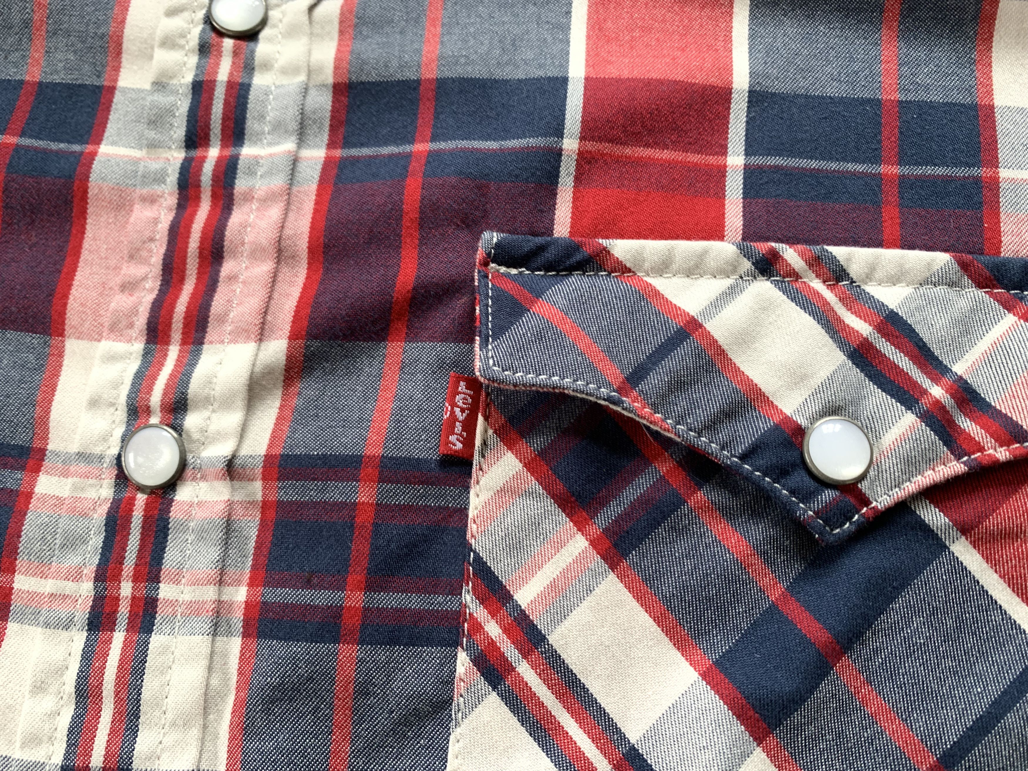 Flannel × Levi's Levis Long Sleeve Western Double Pocket Plaid Shirt Size US XL / EU 56 / 4 - 5 Thumbnail