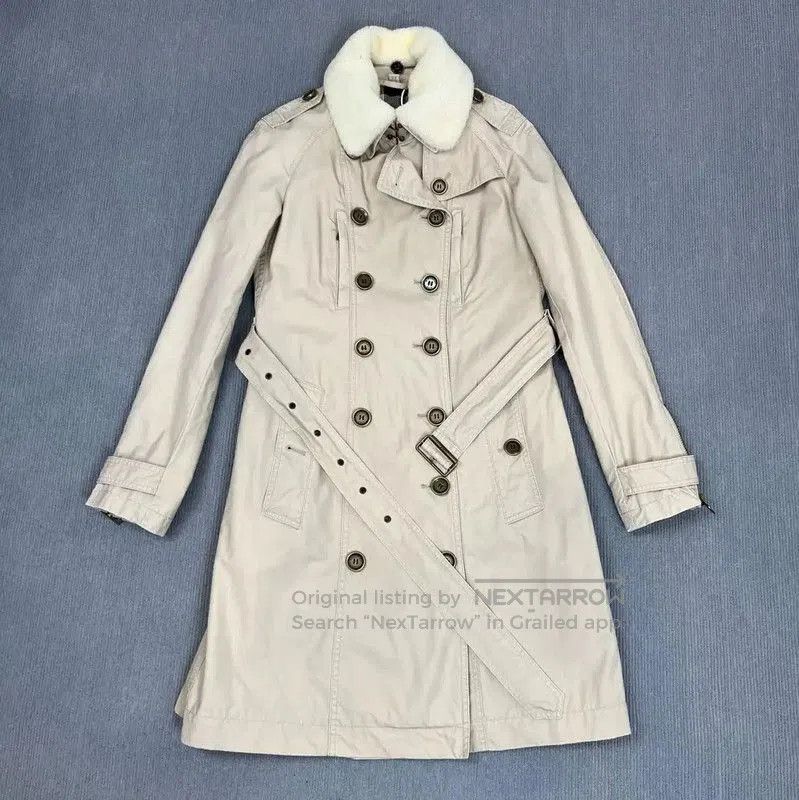 Burberry Burberry Gray Cotton Women's Trench Coat XS. Size XS / US 0-2 / IT 36-38 - 1 Thumbnail