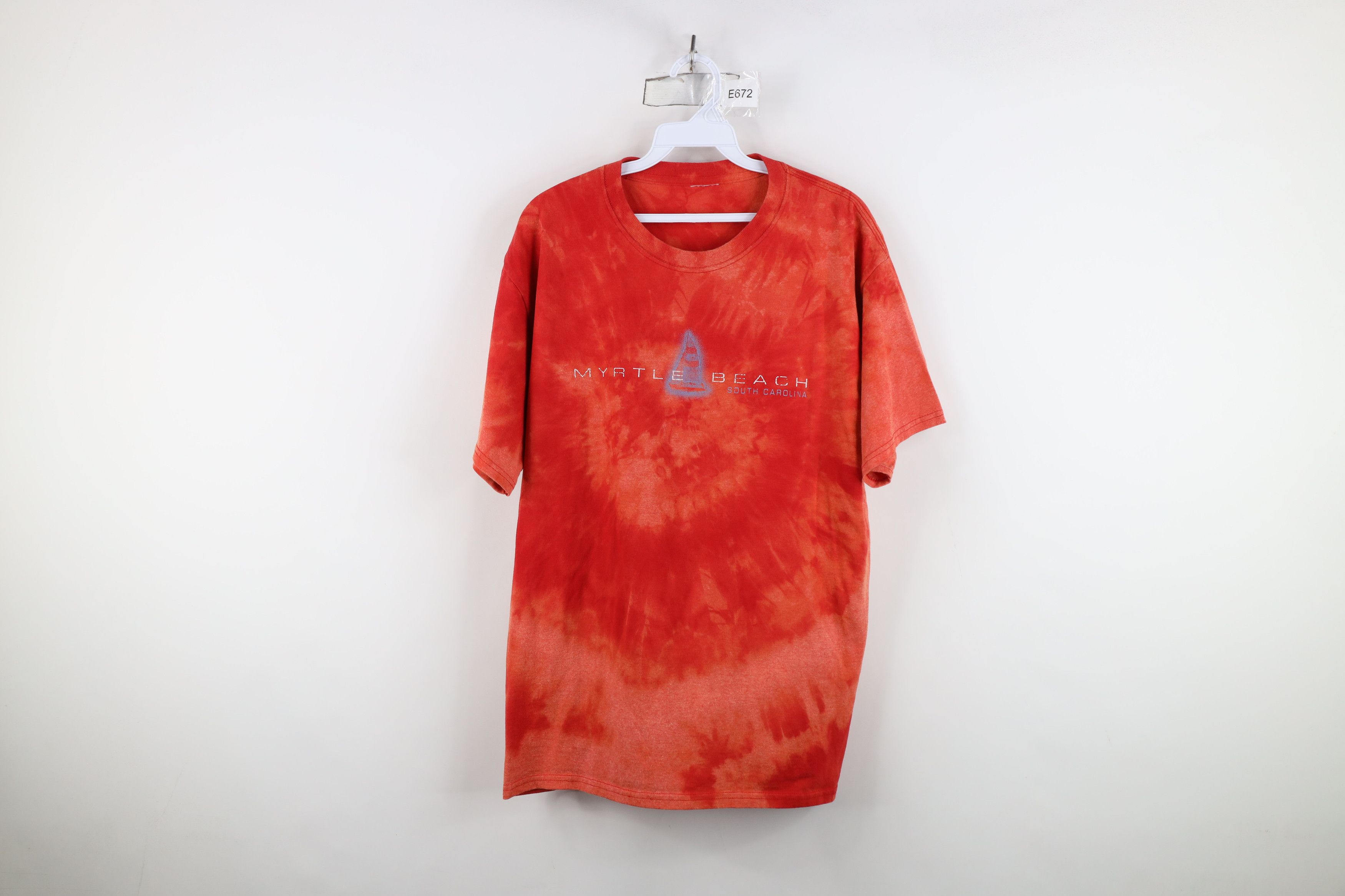 Vintage Vintage 90s Streetwear Beach Sailing Acid Wash T-Shirt Red Size US L / EU 52-54 / 3 - 1 Thumbnail