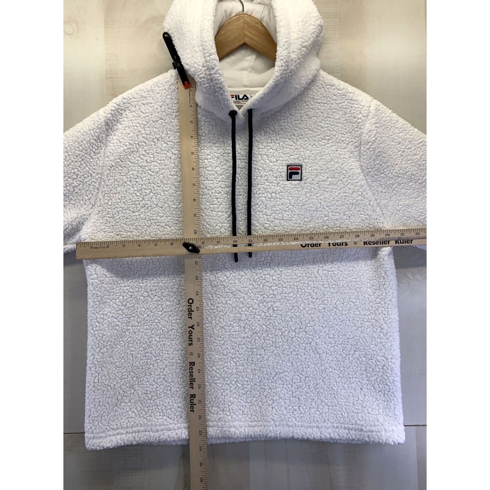 Fila FILA Hoodie Womens Pullover Fleece White 90s Logo Retro Casual Size M Size M / US 6-8 / IT 42-44 - 4 Thumbnail