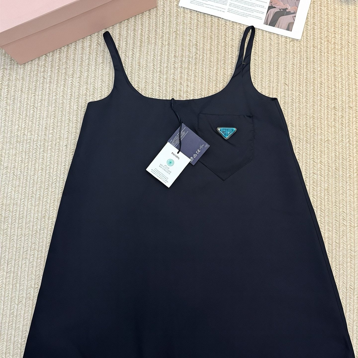 Prada Prada Logo Pocket Slip Dress Black Size 36 Size XS / US 0-2 / IT 36-38 - 1 Thumbnail
