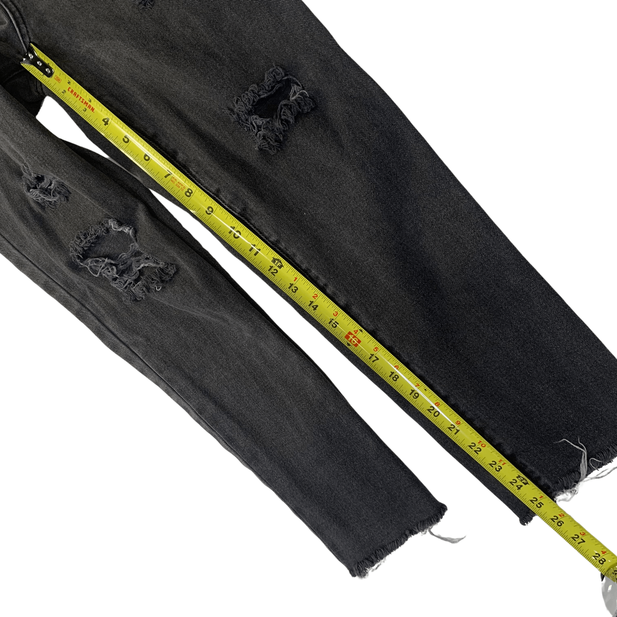 Pacsun Distressed High Rise Straight Leg Jeans | 25" | Black Denim Size 25" / US 0 / IT 36 - 7 Thumbnail