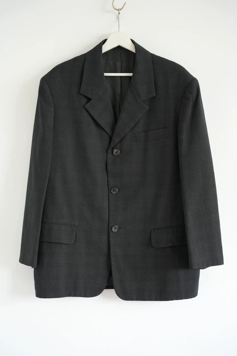 Yohji Yamamoto Yohji Yamamoto size m 80s dark plaid wool blazer Size 36R - 1 Thumbnail